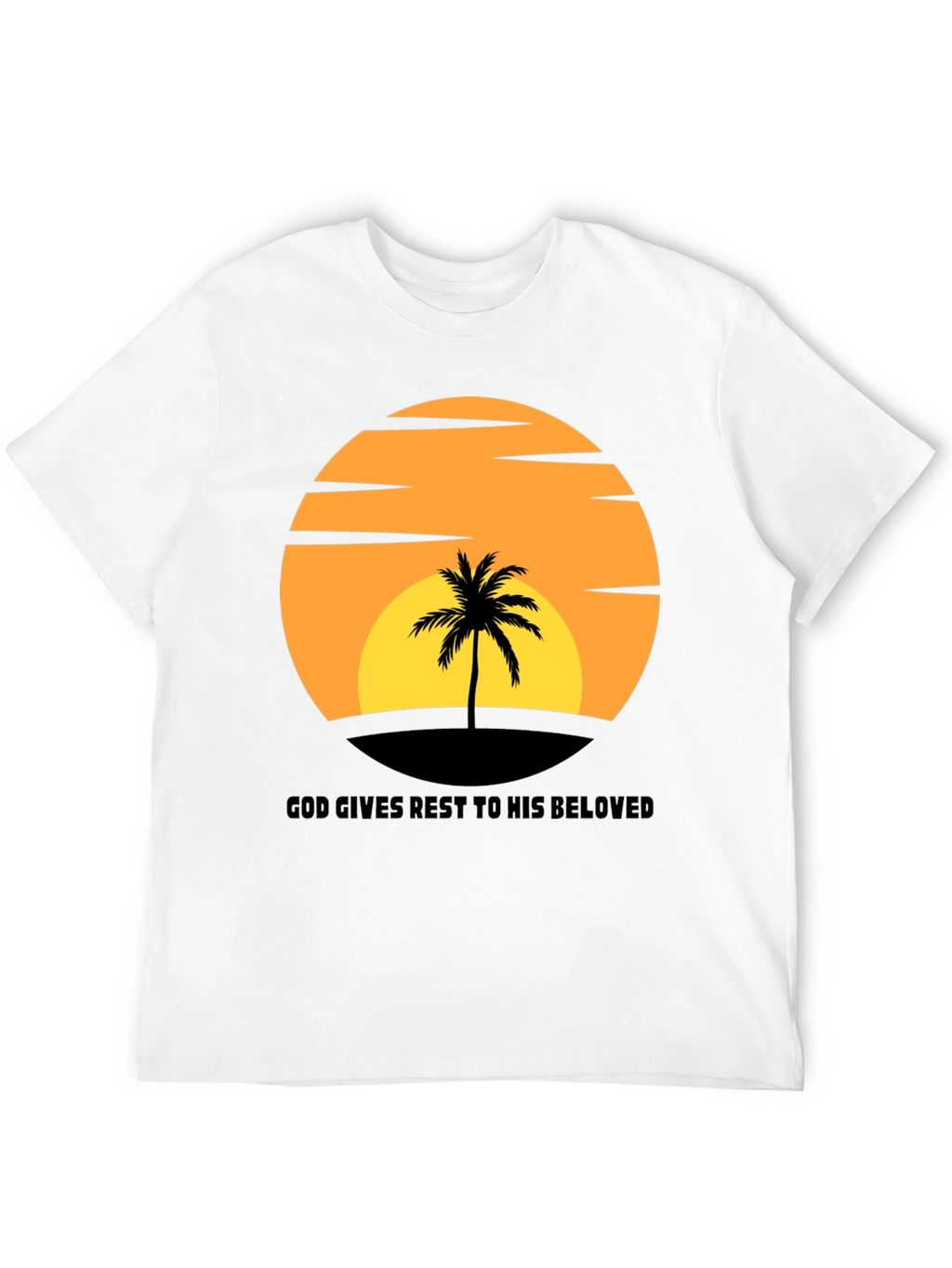 Sunset Palm T-Shirt: God Gives Rest
