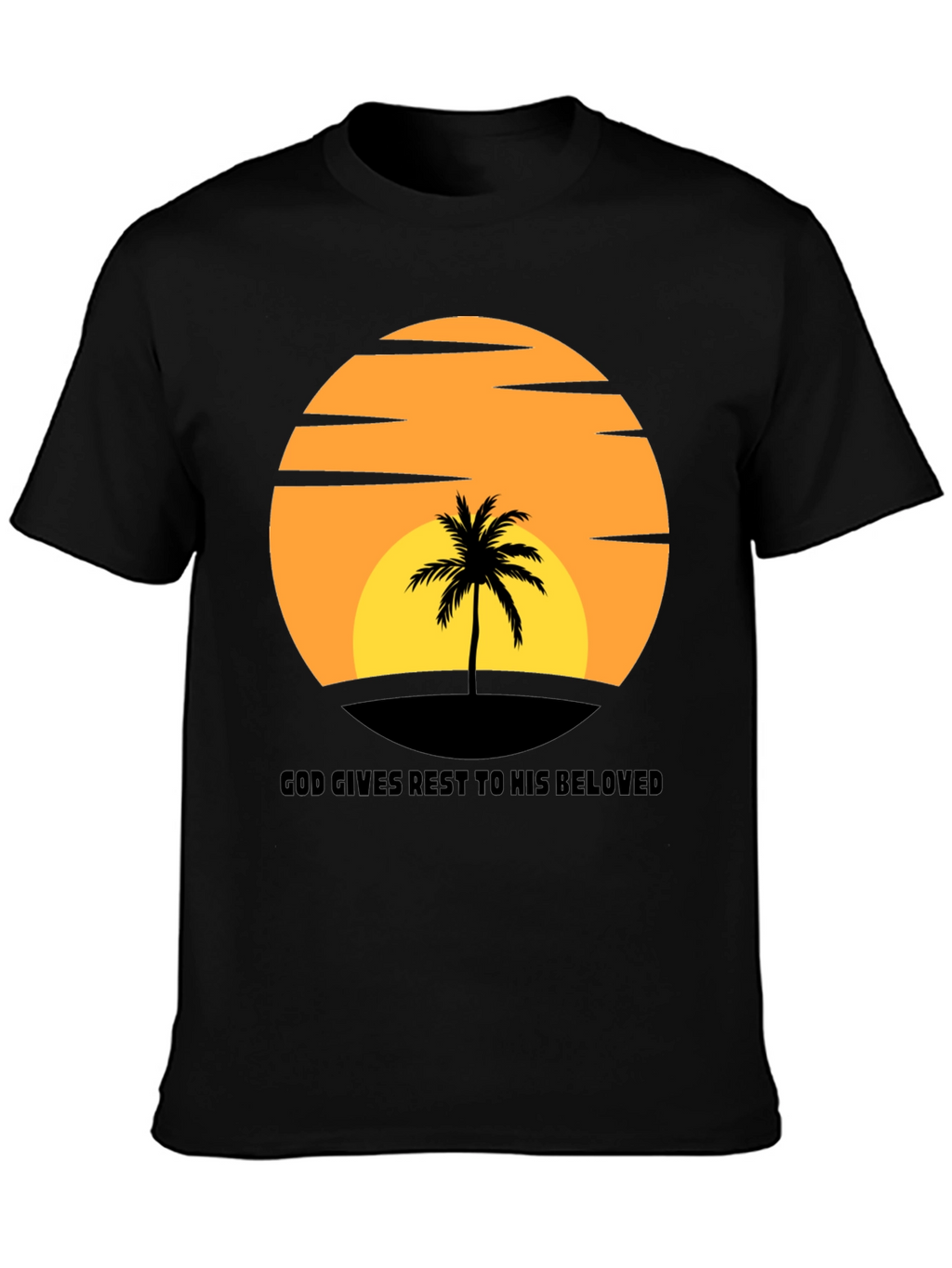 Sunset Palm T-Shirt: God Gives Rest