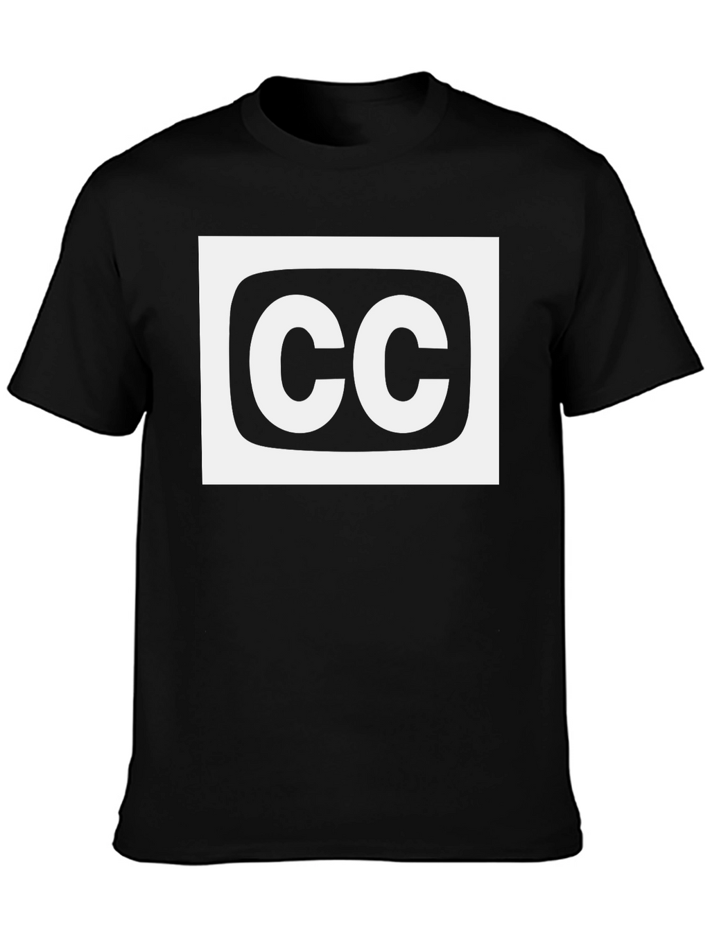 Closed Caption T-Shirt: Black Cotton White CC Logo
