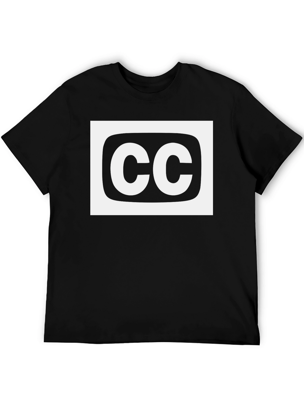 Closed Caption T-Shirt: Black Cotton White CC Logo