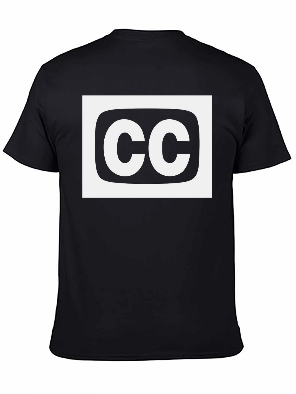 Closed Caption T-Shirt: Black Cotton White CC Logo
