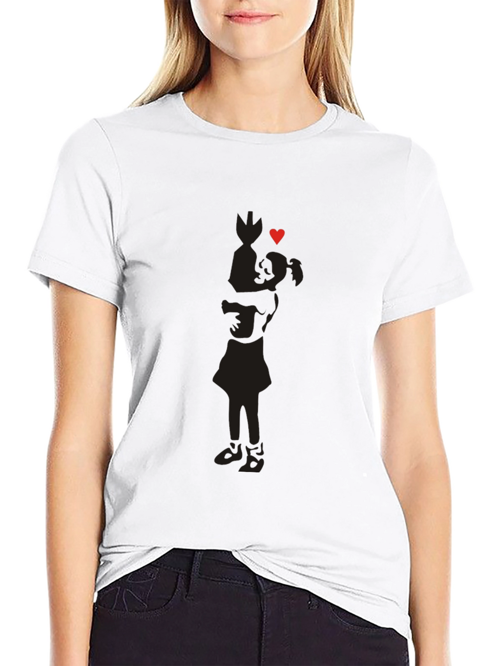 Silhouette Love Tee - Soft Cotton Blend Casual Wear