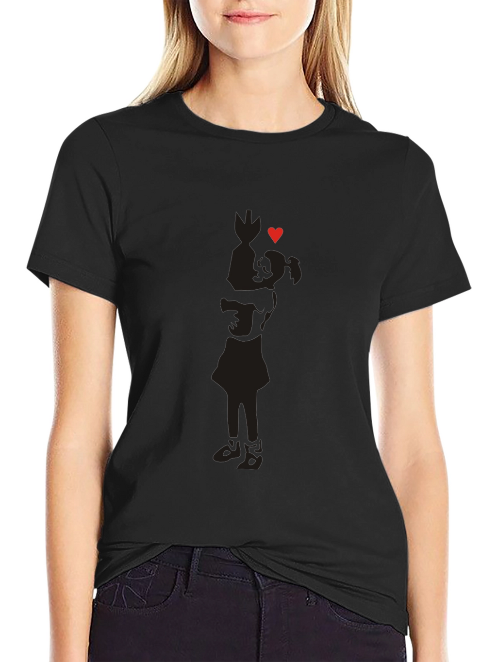 Silhouette Love Tee - Soft Cotton Blend Casual Wear