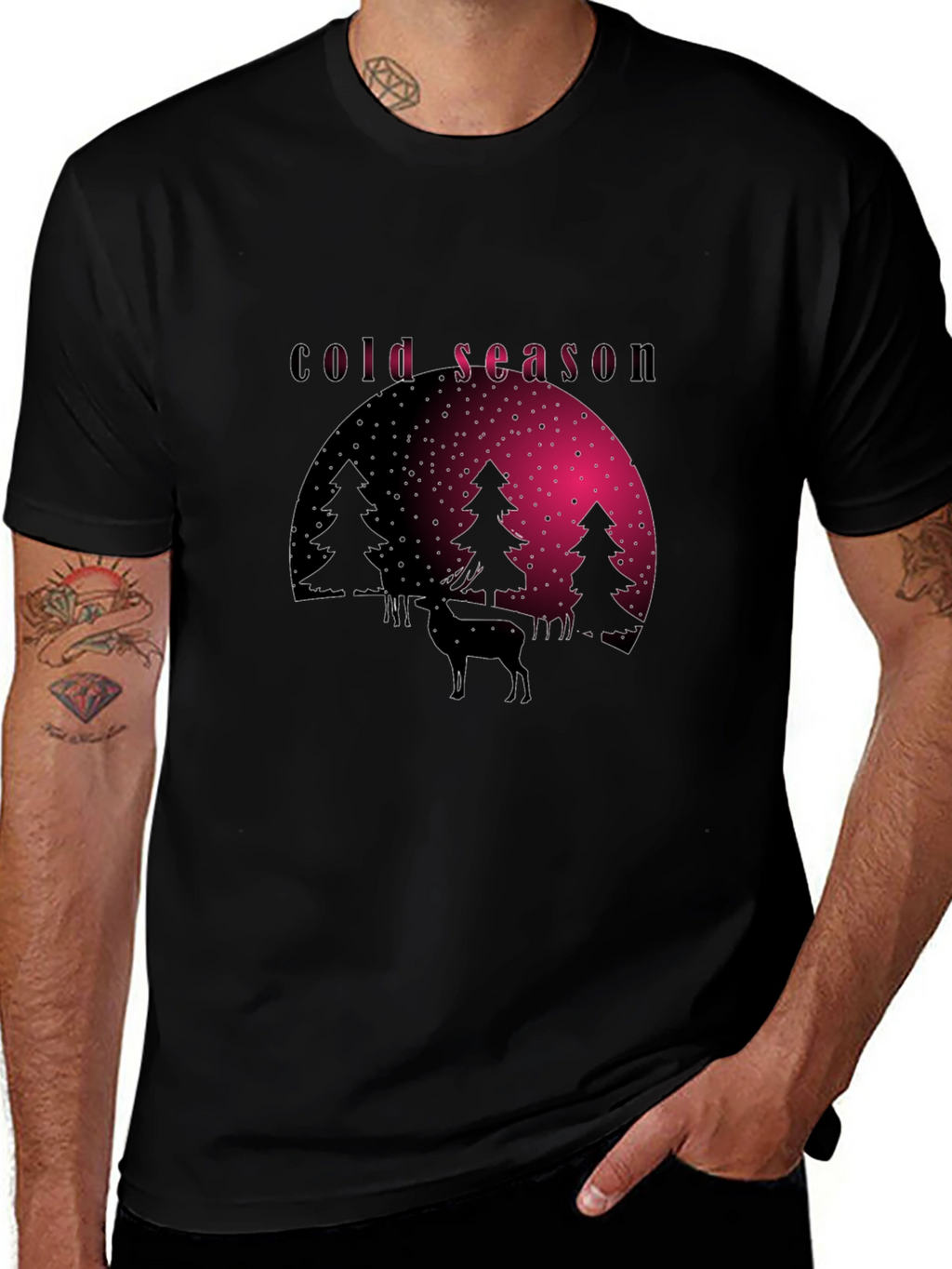 Cold Season Deer Graphic Tee