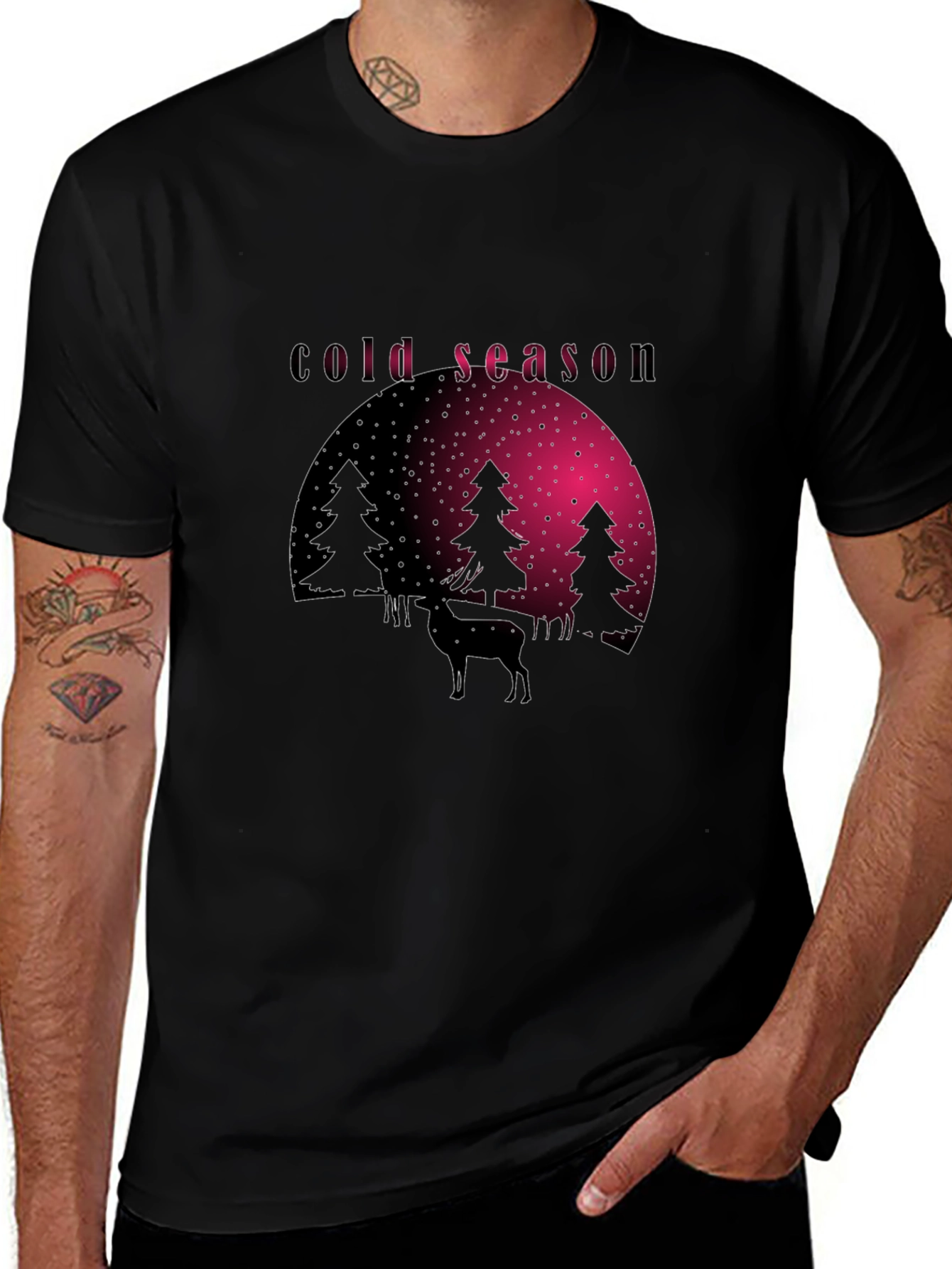 Cold Season Deer Graphic Tee