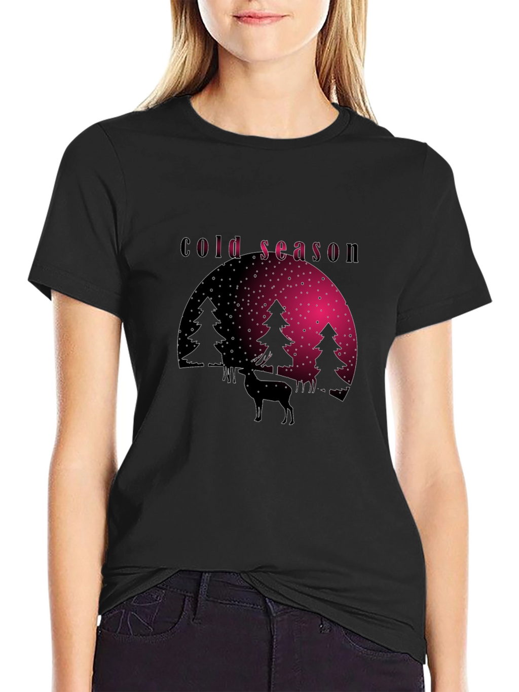 Cold Season Deer Graphic Tee
