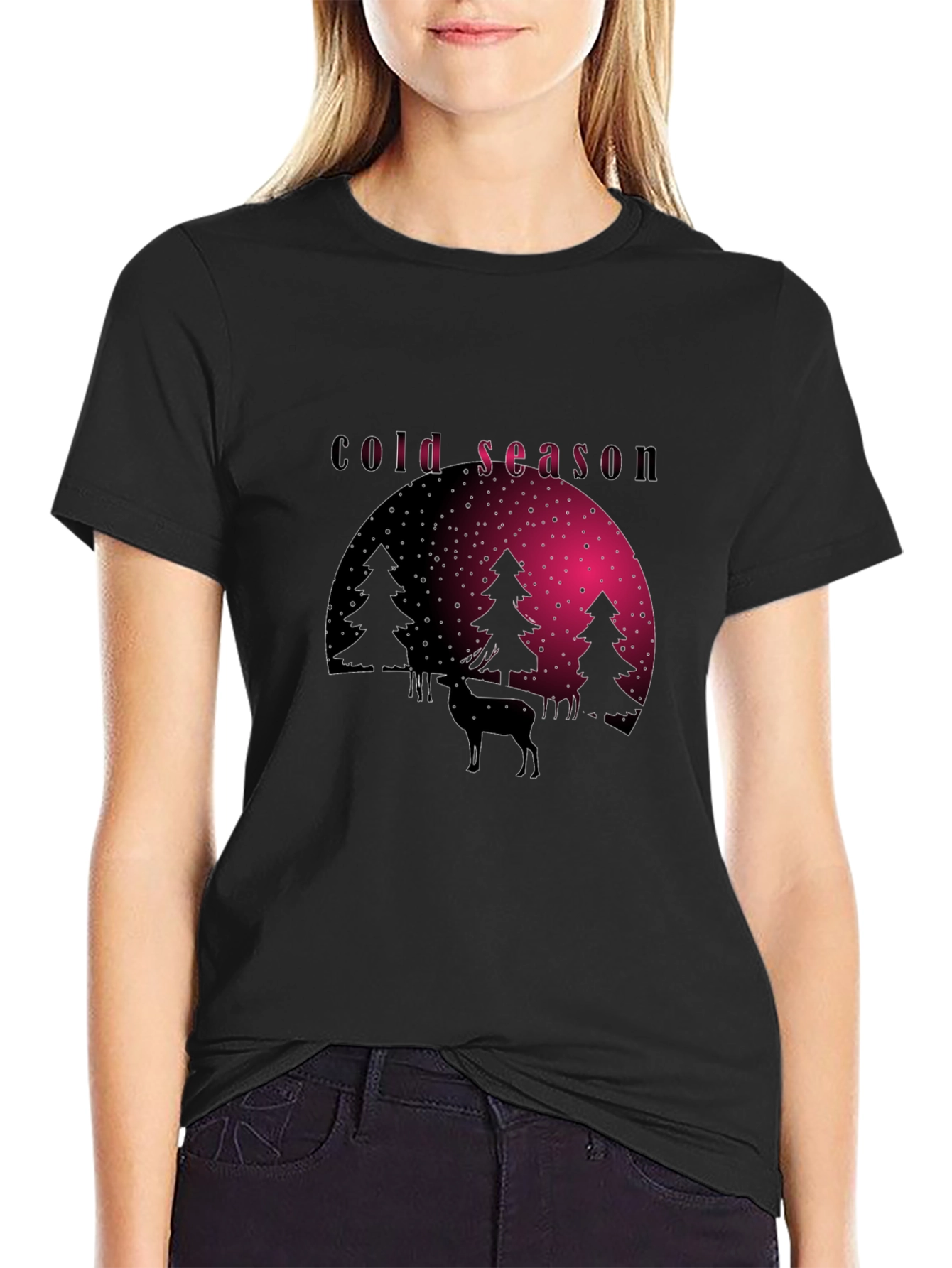 Cold Season Deer Graphic Tee