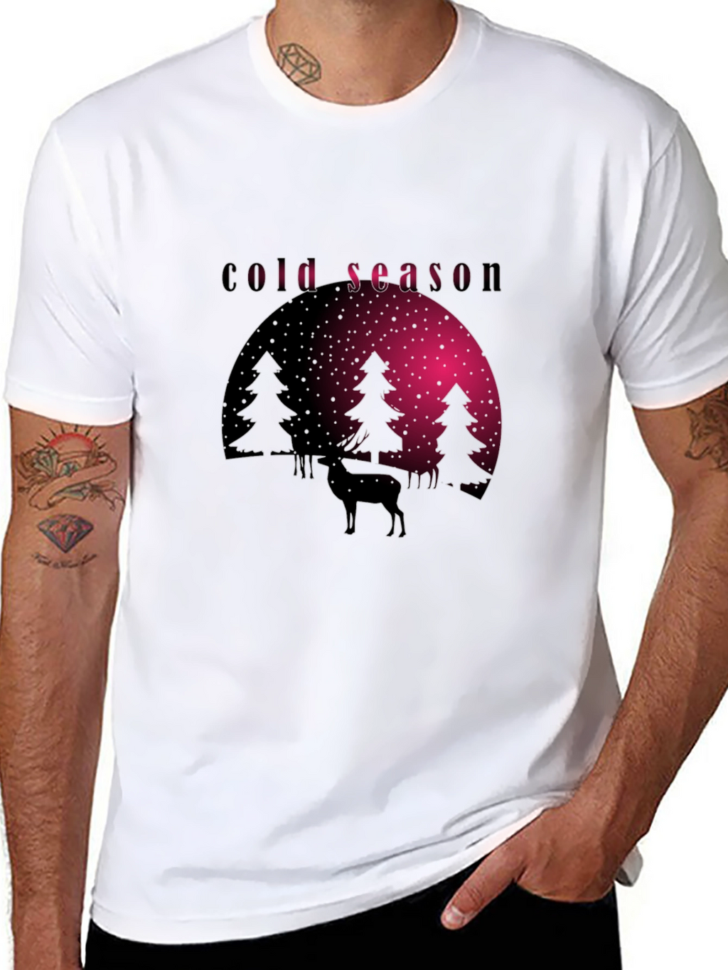 Cold Season Deer Graphic Tee