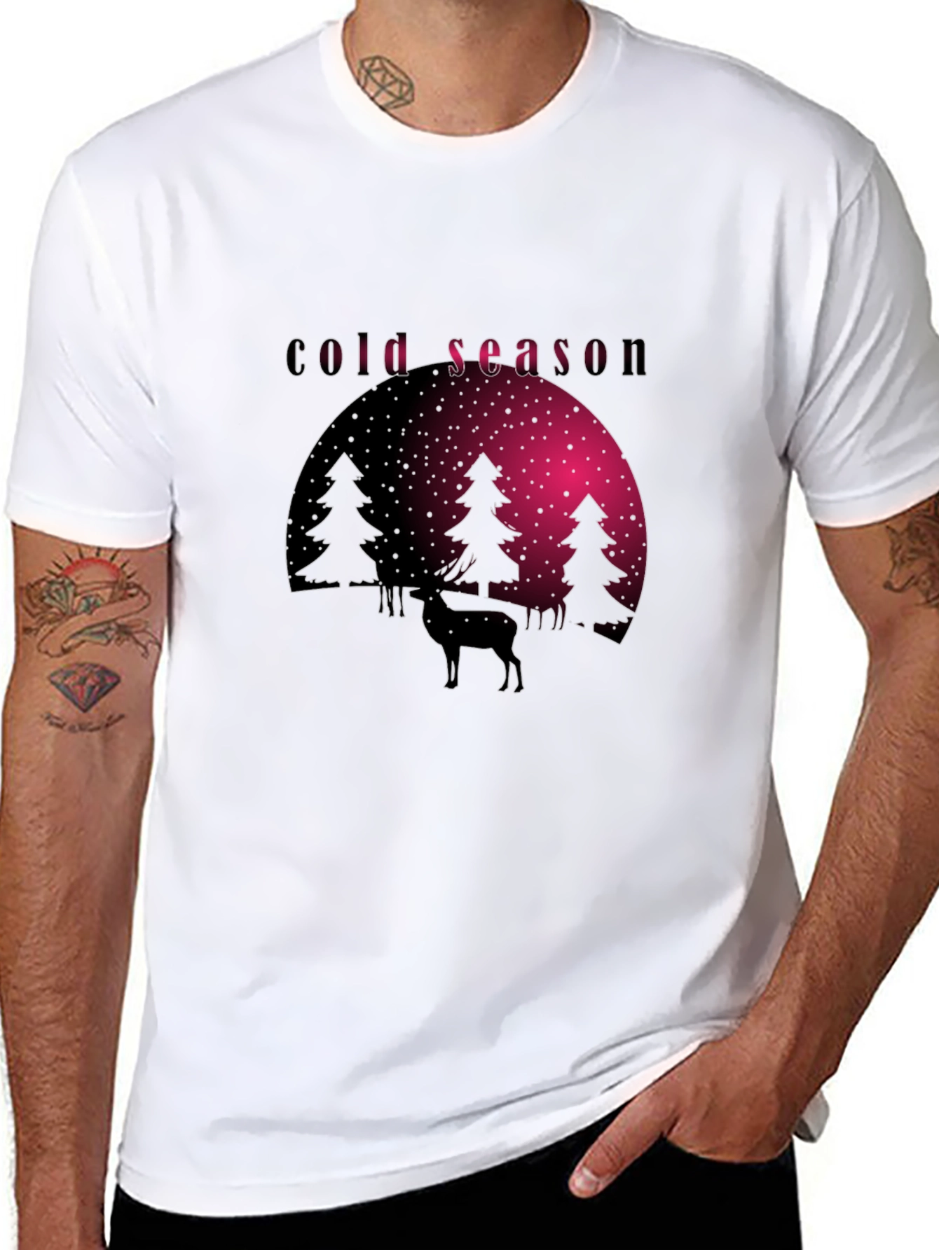 Cold Season Deer Graphic Tee
