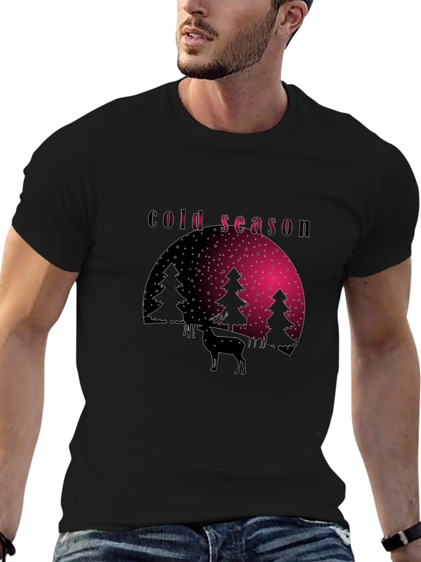 Cold Season Deer Graphic Tee