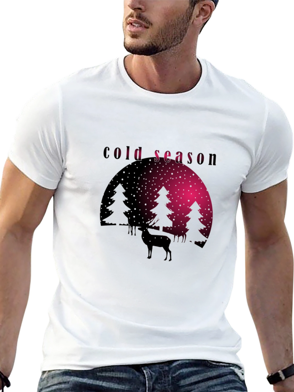 Cold Season Deer Graphic Tee