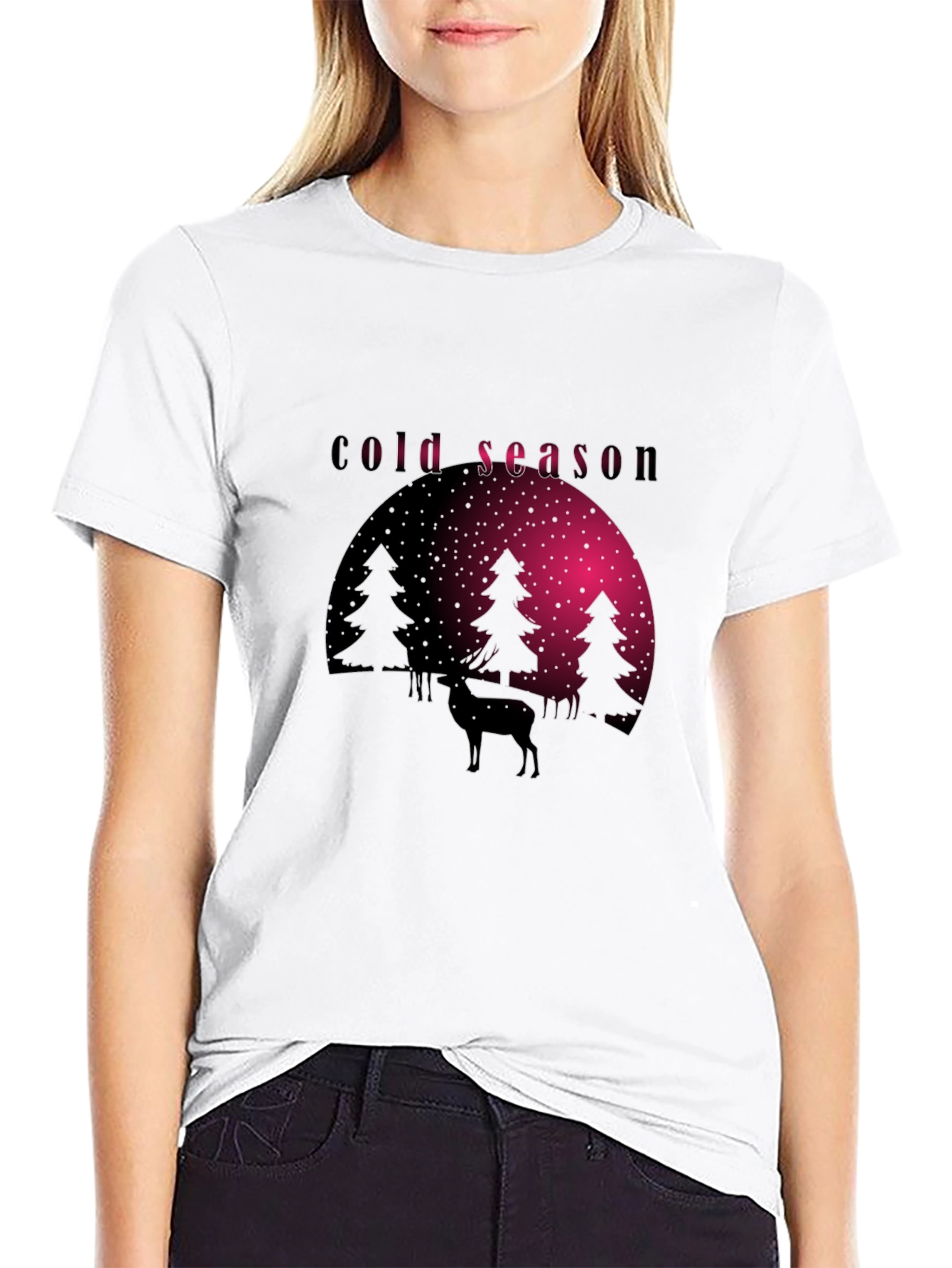 Cold Season Deer Graphic Tee