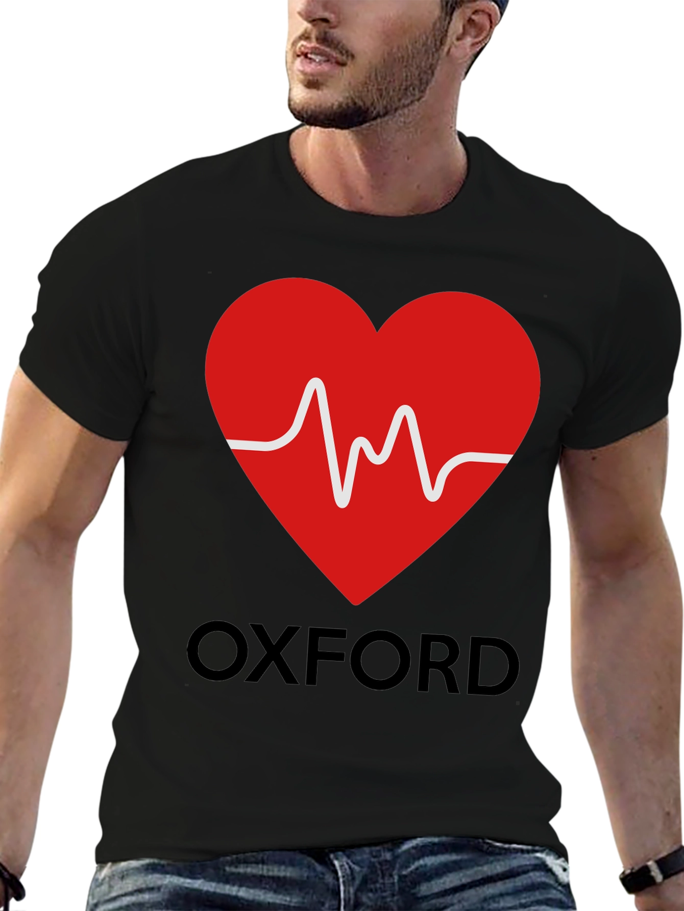 Oxford Heartbeat Graphic Tee - Soft Cotton Blend