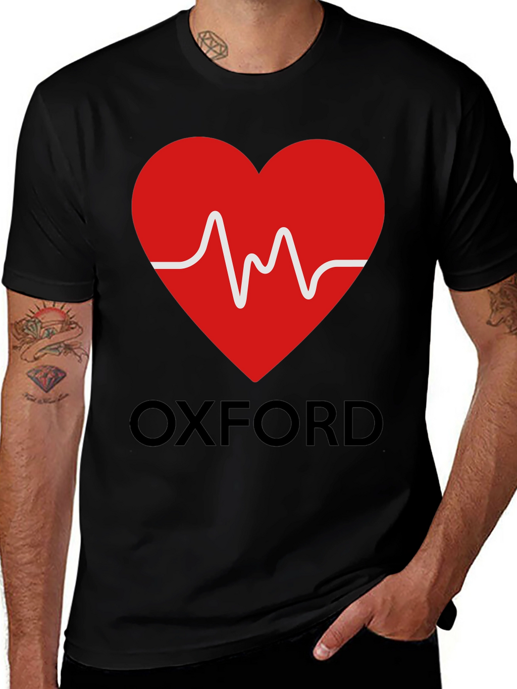 Oxford Heartbeat Graphic Tee - Soft Cotton Blend