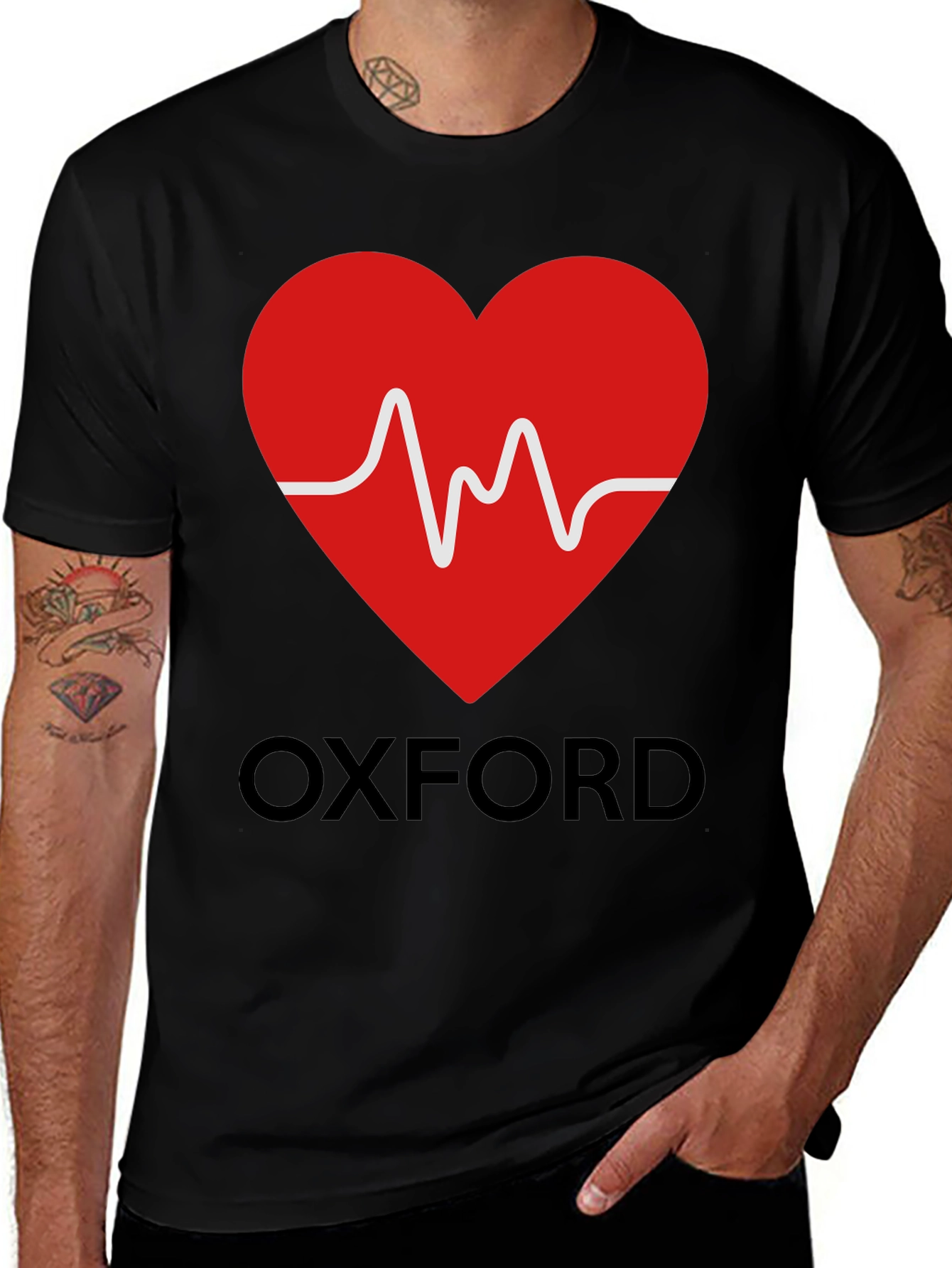 Oxford Heartbeat Graphic Tee - Soft Cotton Blend