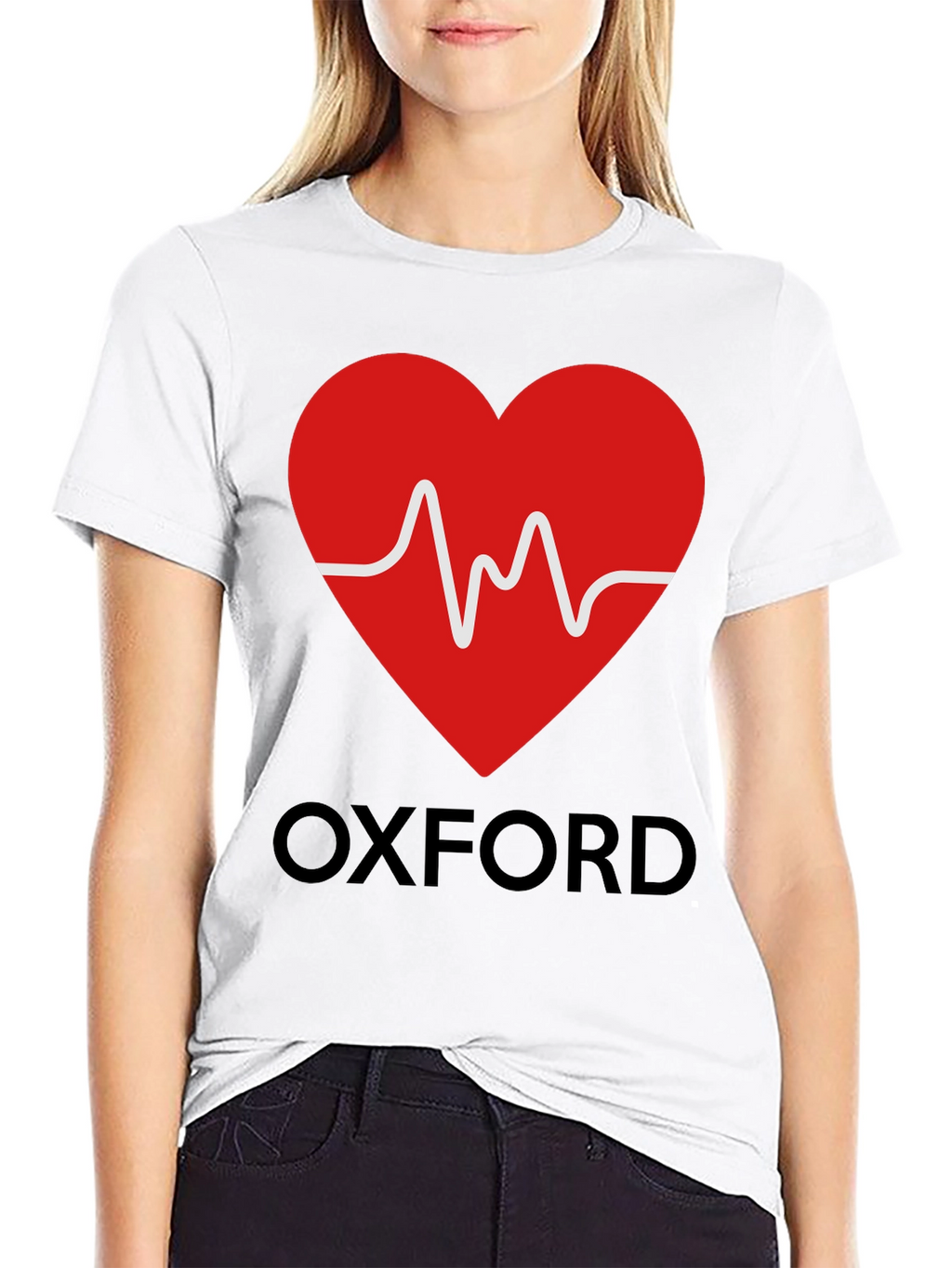 Oxford Heartbeat Graphic Tee - Soft Cotton Blend