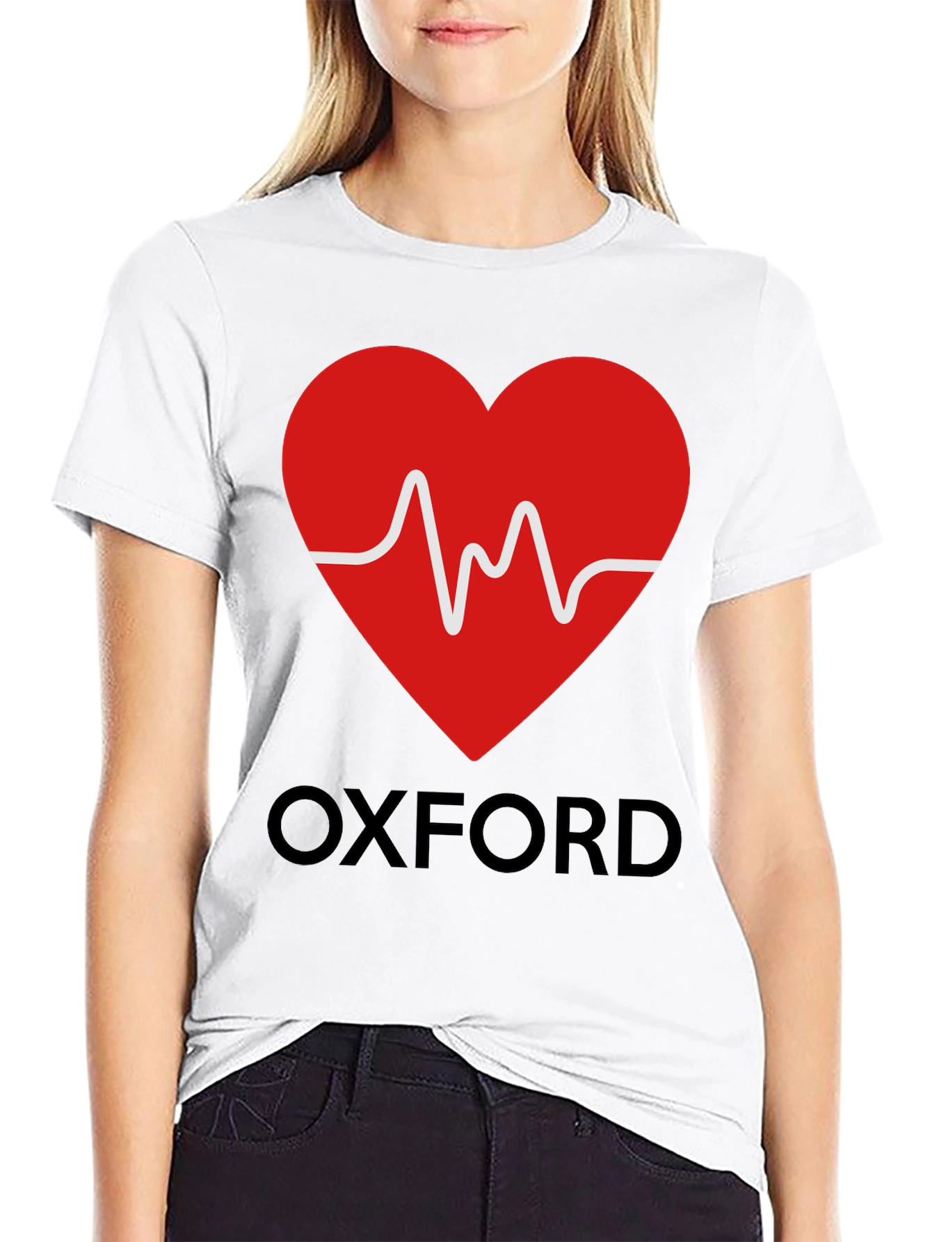 Oxford Heartbeat Graphic Tee - Soft Cotton Blend
