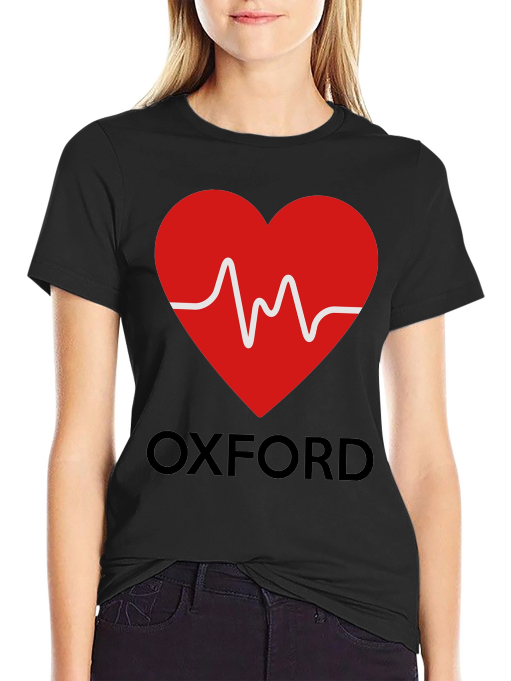 Oxford Heartbeat Graphic Tee - Soft Cotton Blend