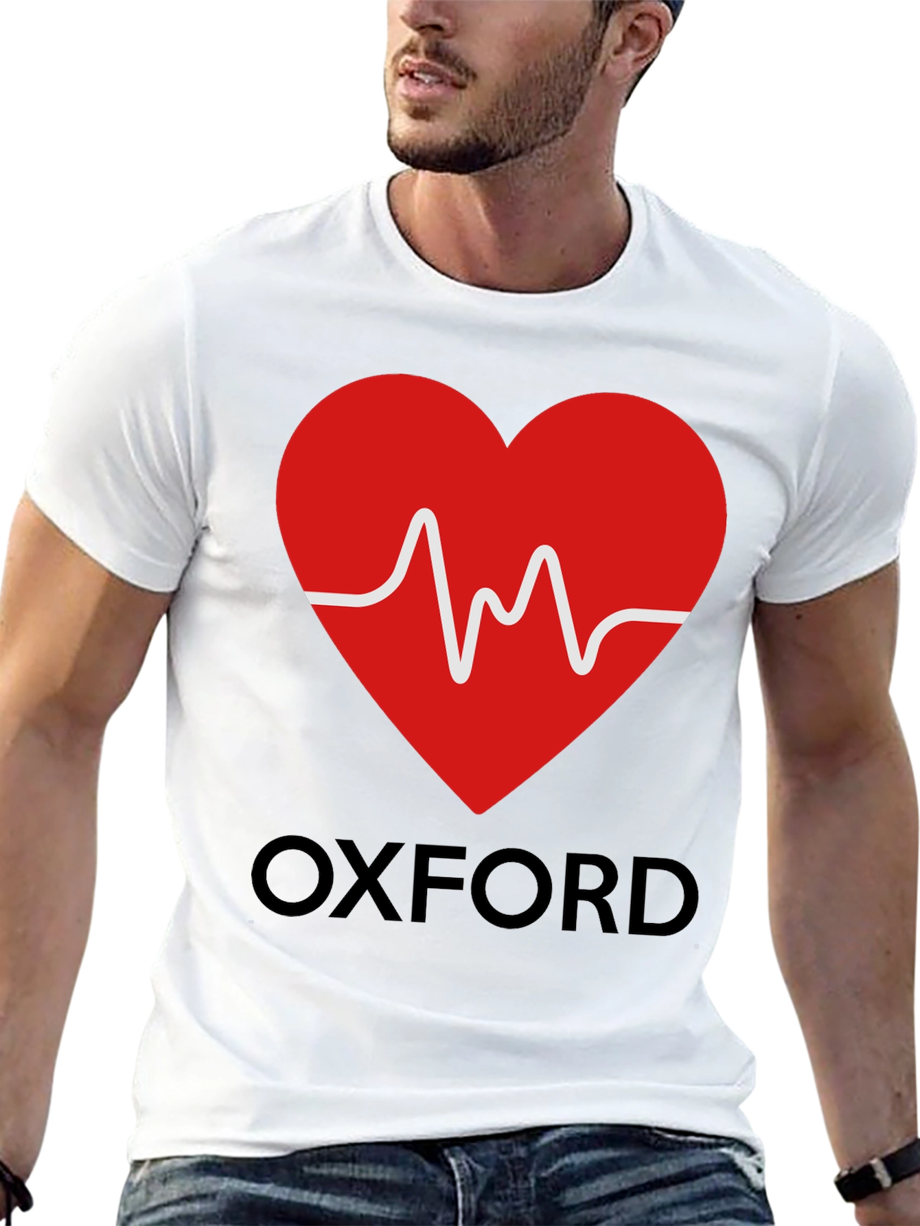 Oxford Heartbeat Graphic Tee - Soft Cotton Blend