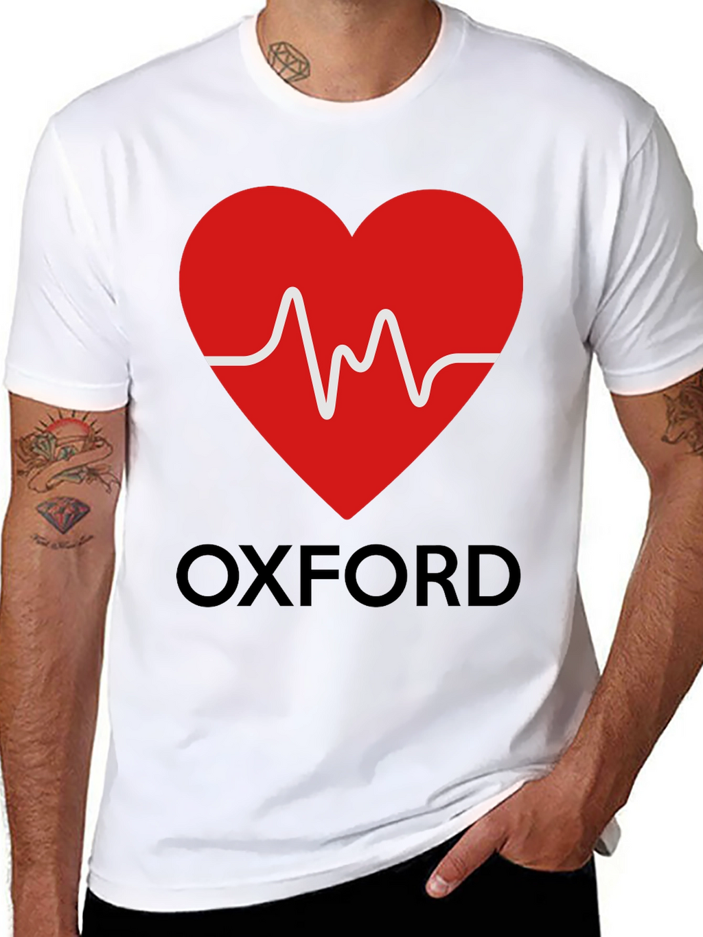 Oxford Heartbeat Graphic Tee - Soft Cotton Blend