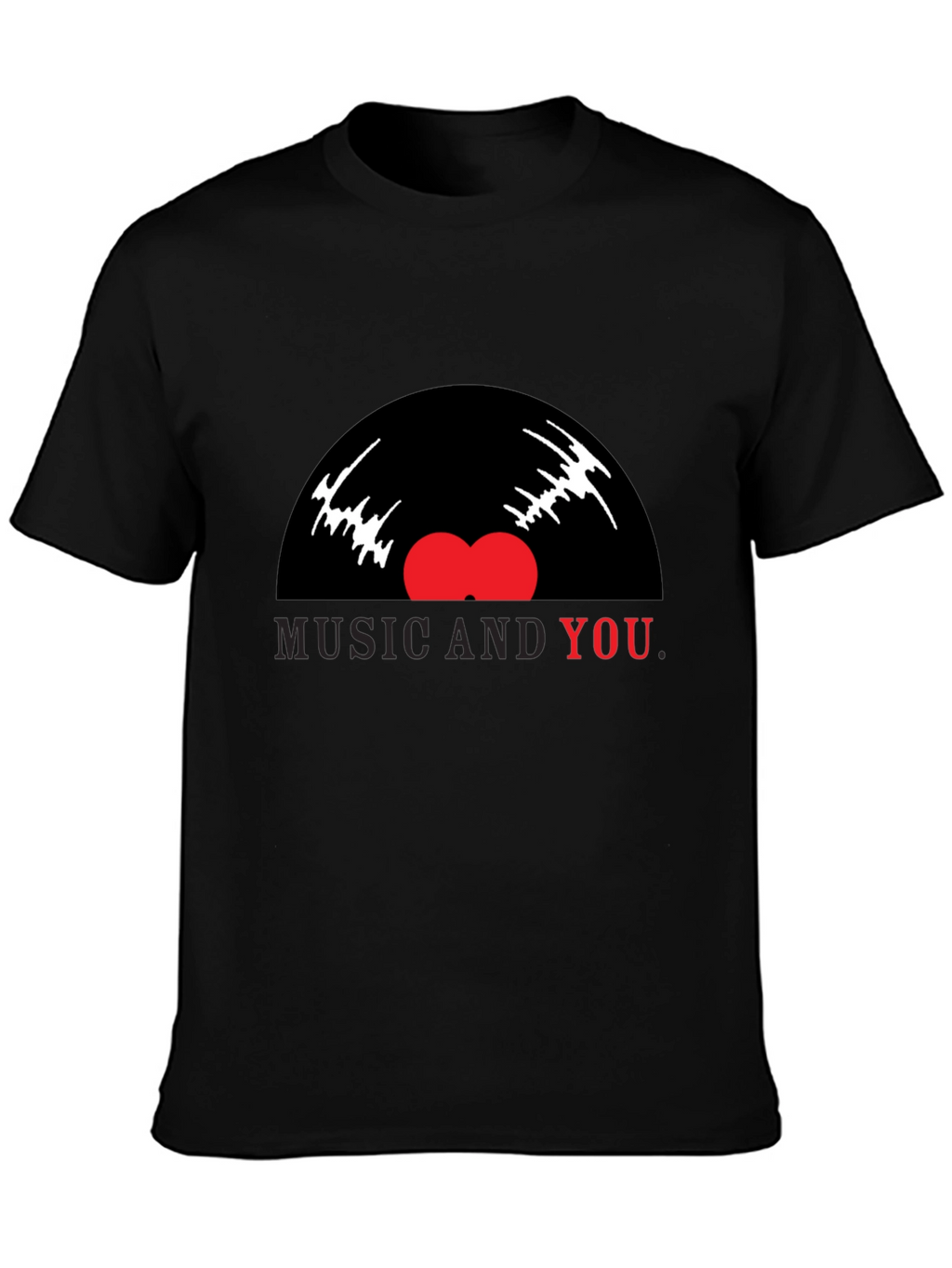 Music and You Graphic Tee - Black Cotton Blend