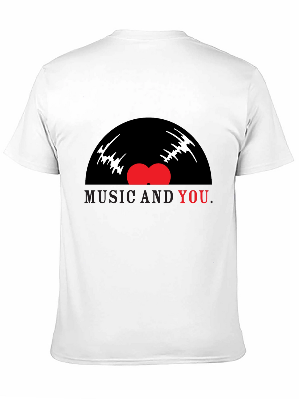 Music and You Graphic Tee - Black Cotton Blend