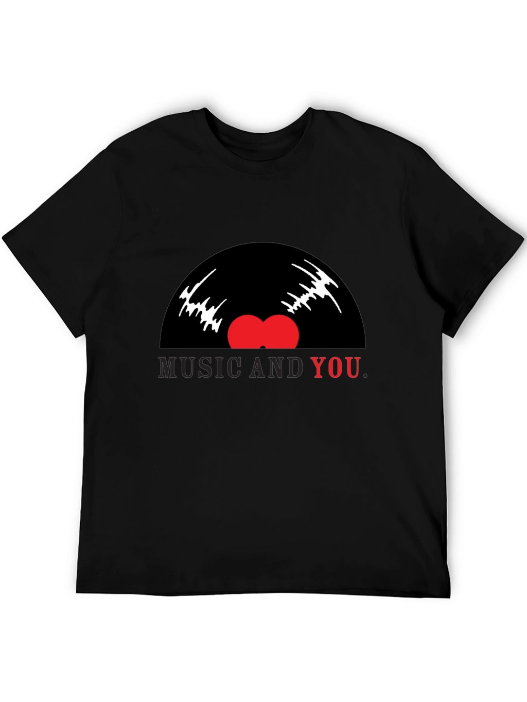 Music and You Graphic Tee - Black Cotton Blend