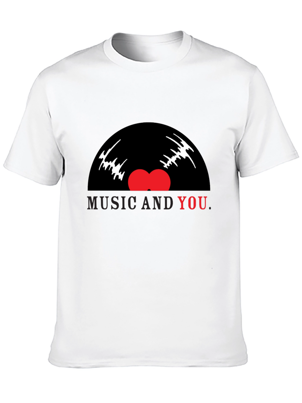Music and You Graphic Tee - Black Cotton Blend