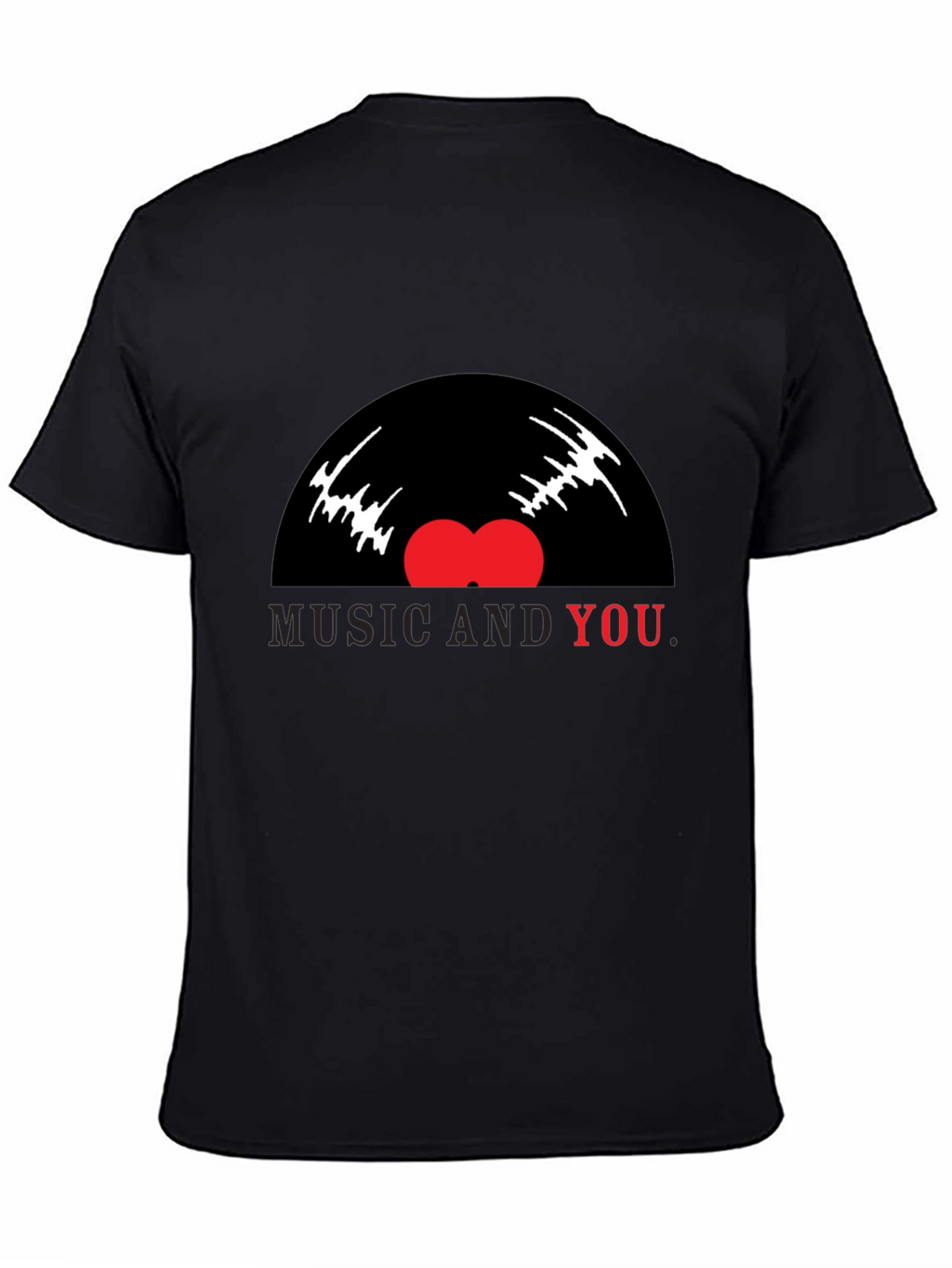 Music and You Graphic Tee - Black Cotton Blend