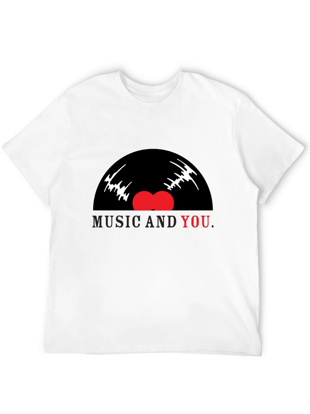 Music and You Graphic Tee - Black Cotton Blend