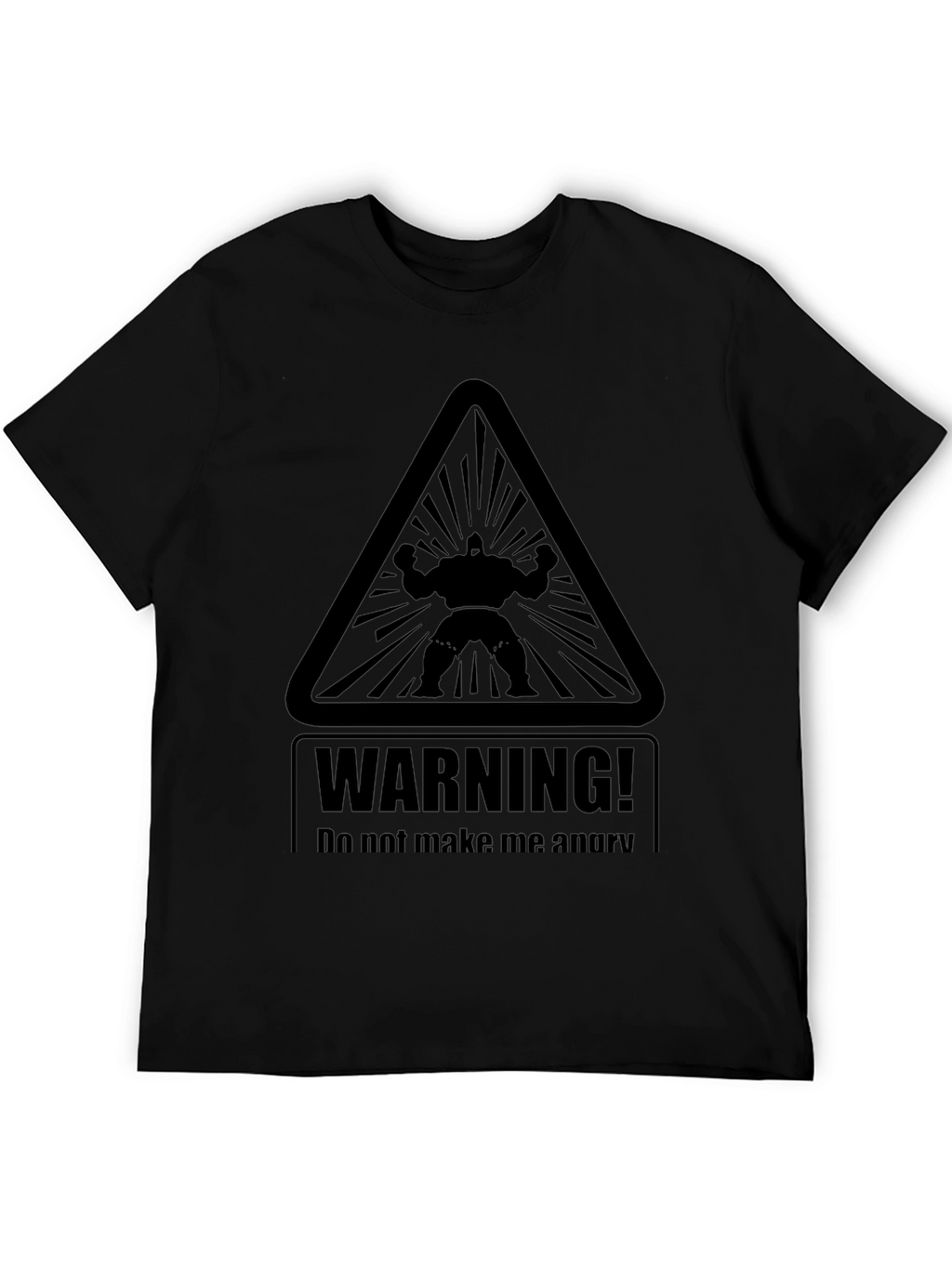 Warning Angry Man Graphic Black T-Shirt