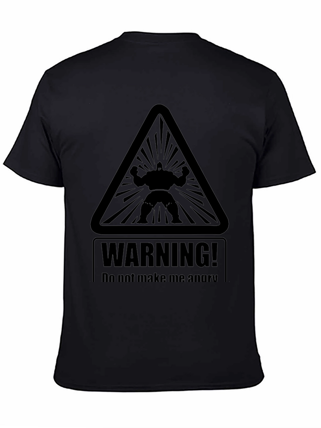 Warning Angry Man Graphic Black T-Shirt