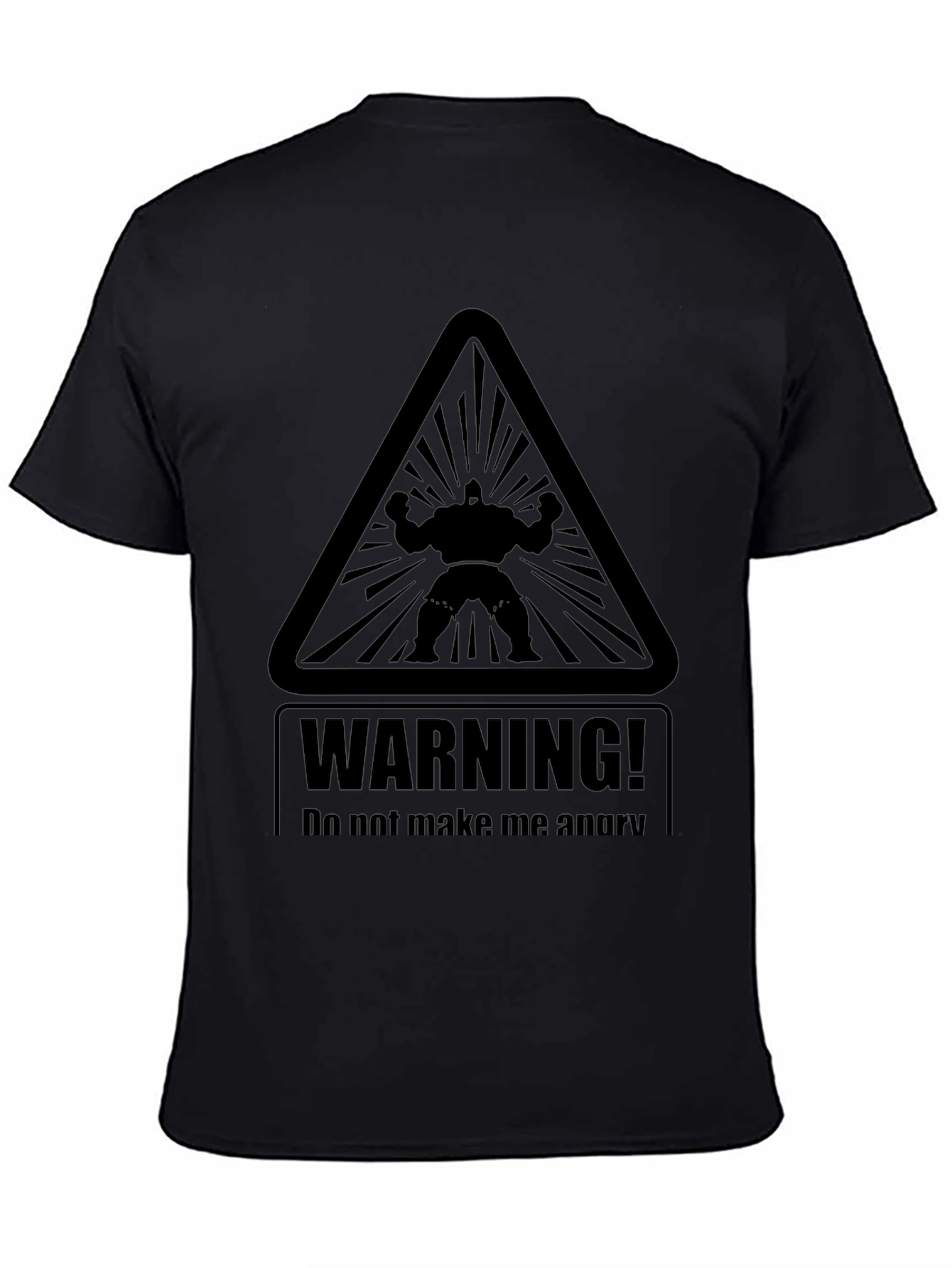 Warning Angry Man Graphic Black T-Shirt