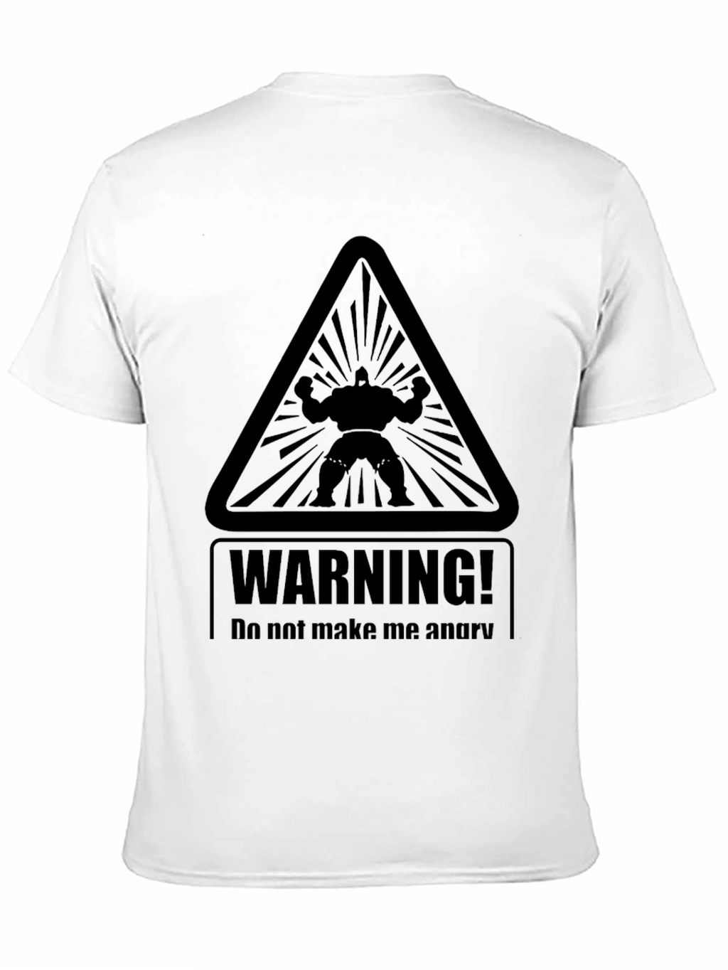 Warning Angry Man Graphic Black T-Shirt