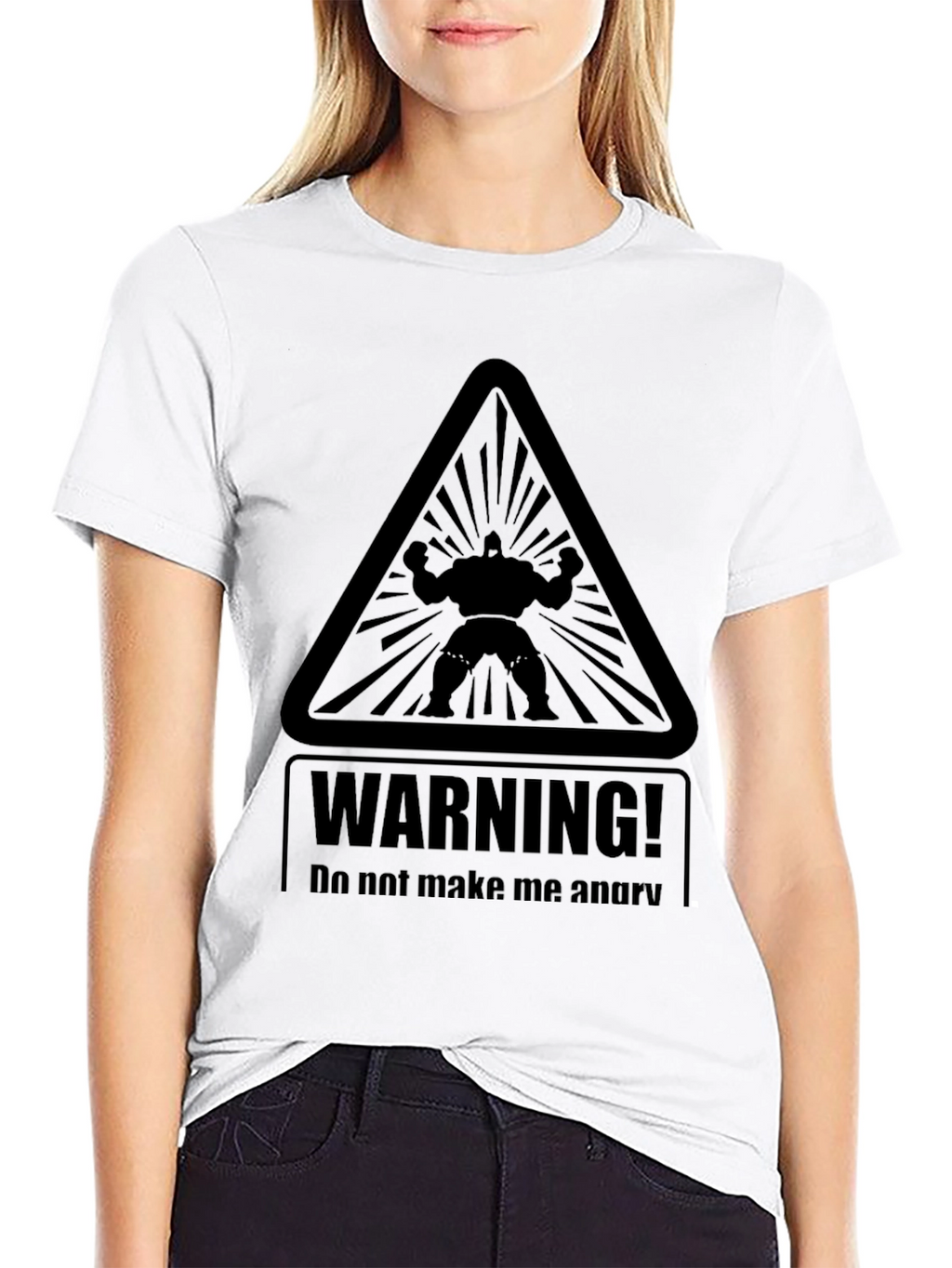 Warning Angry Man Graphic Black T-Shirt