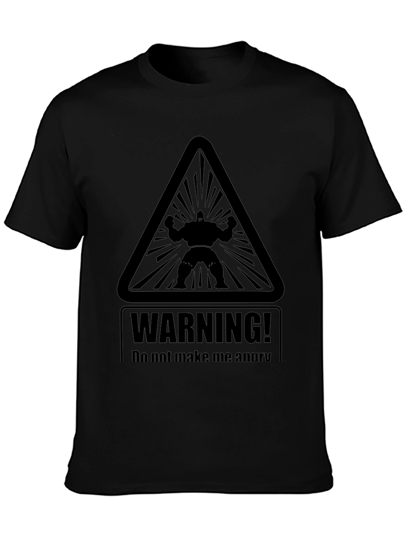 Warning Angry Man Graphic Black T-Shirt
