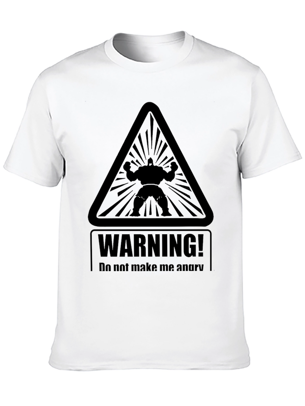 Warning Angry Man Graphic Black T-Shirt