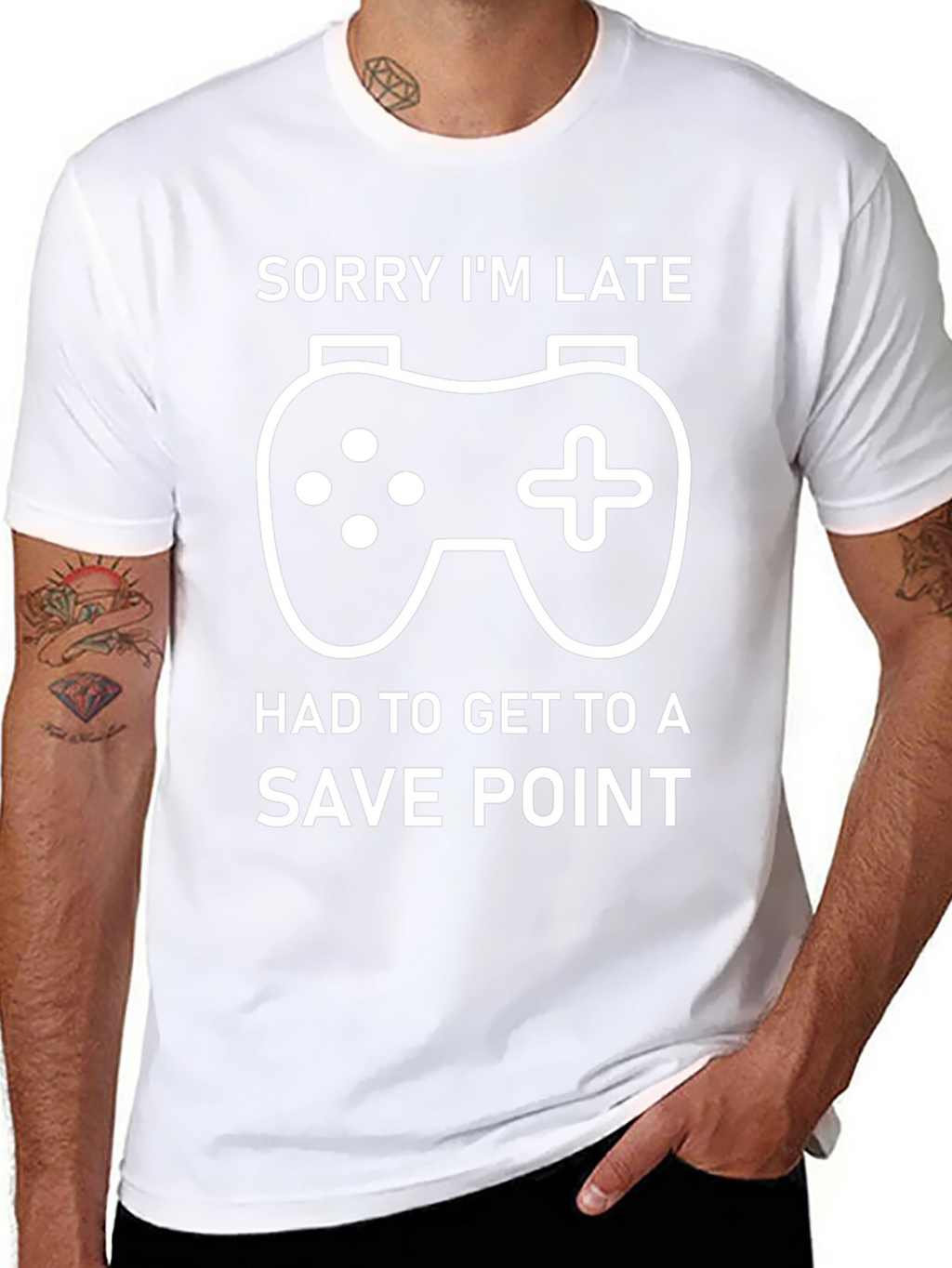 Gamer T-Shirt: Sorry Im Late Save Point Tee