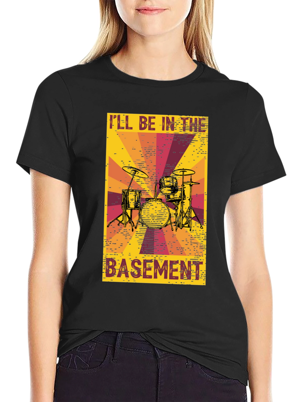 Ill Be In The Basement Drum Set T-Shirt