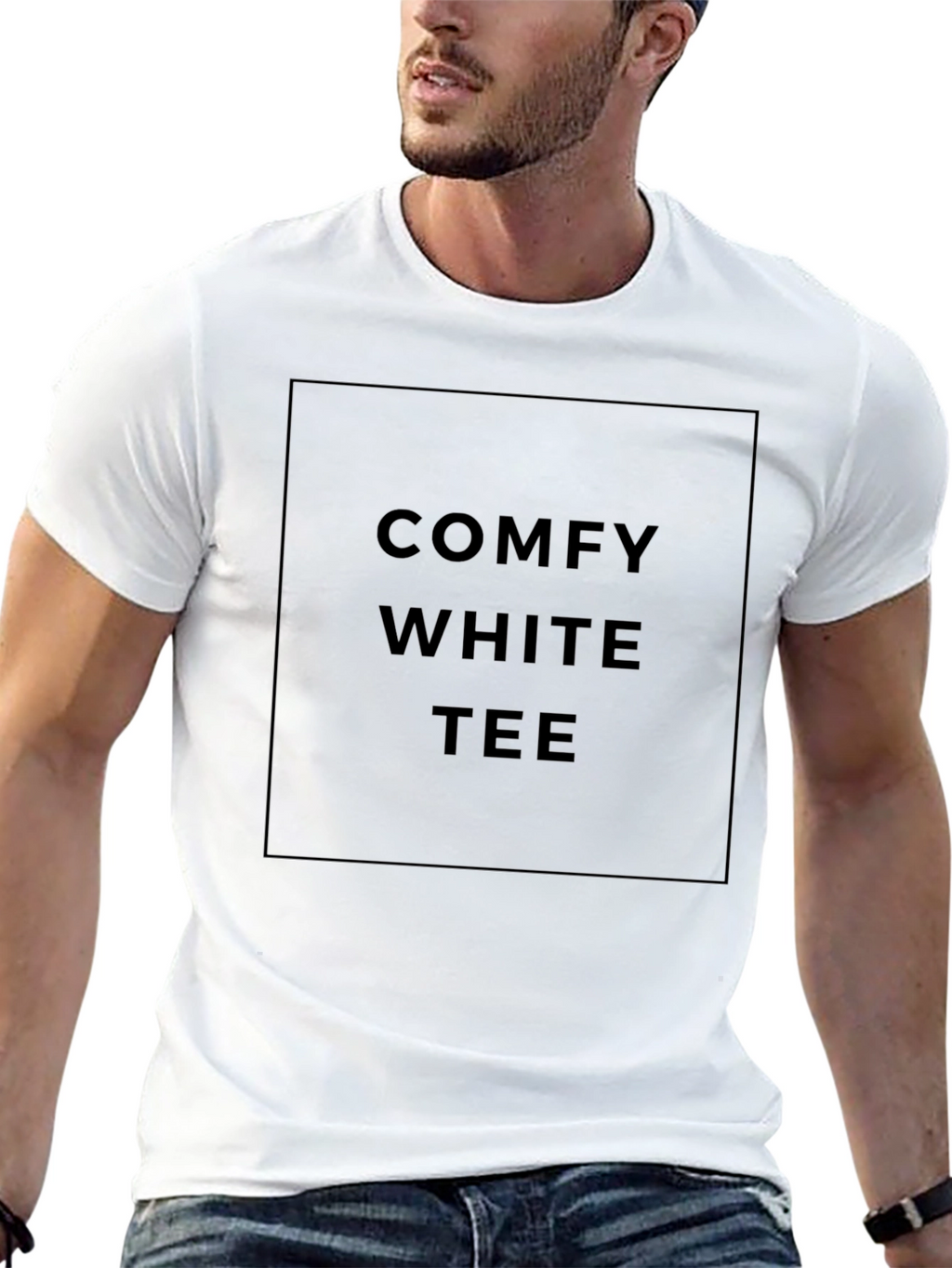 Comfy White Tee - Black Unisex T-Shirt