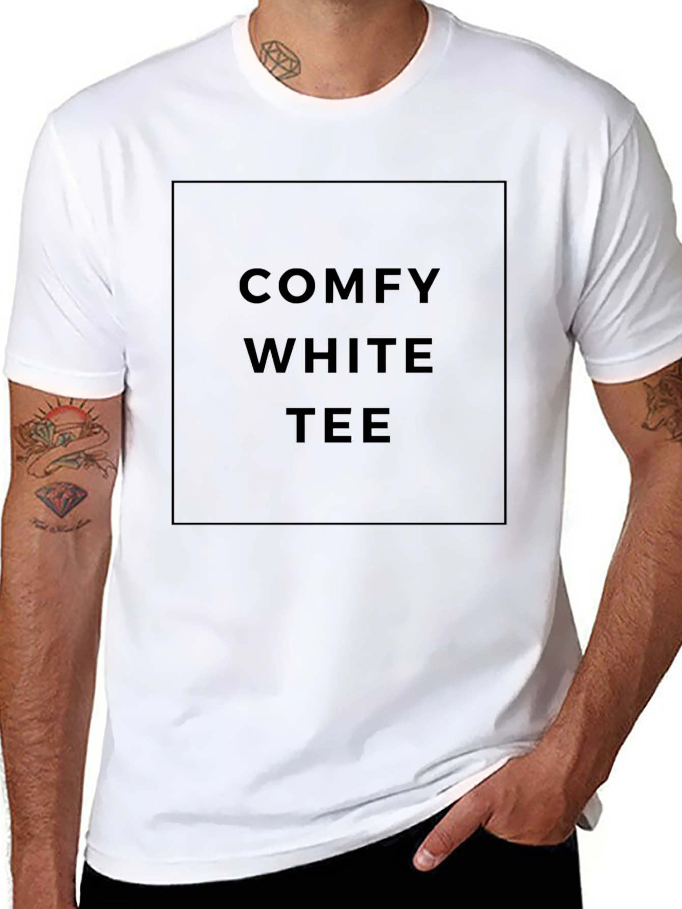 Comfy White Tee - Black Unisex T-Shirt