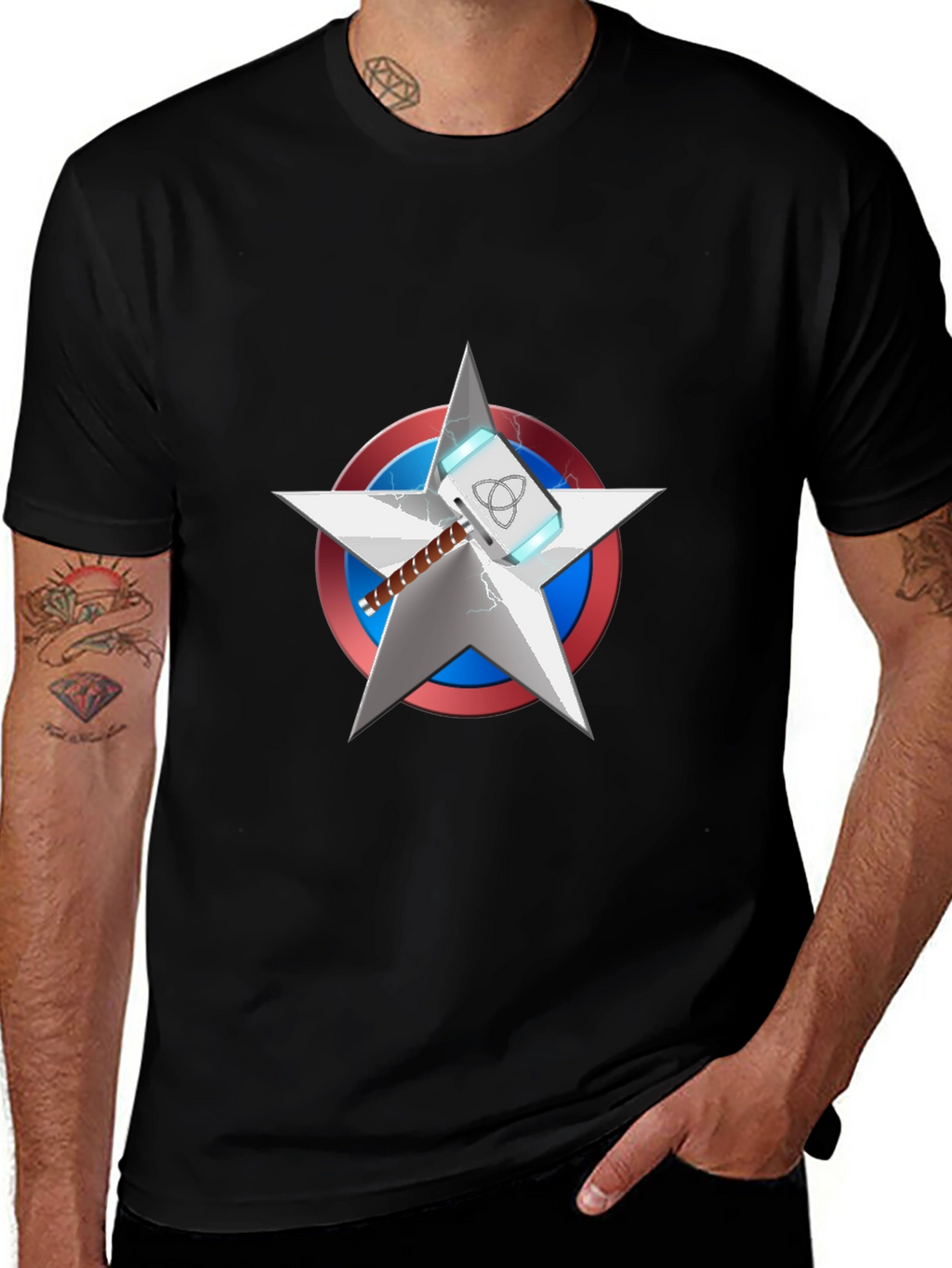 Superhero Mashup T-Shirt - Captain America & Thor