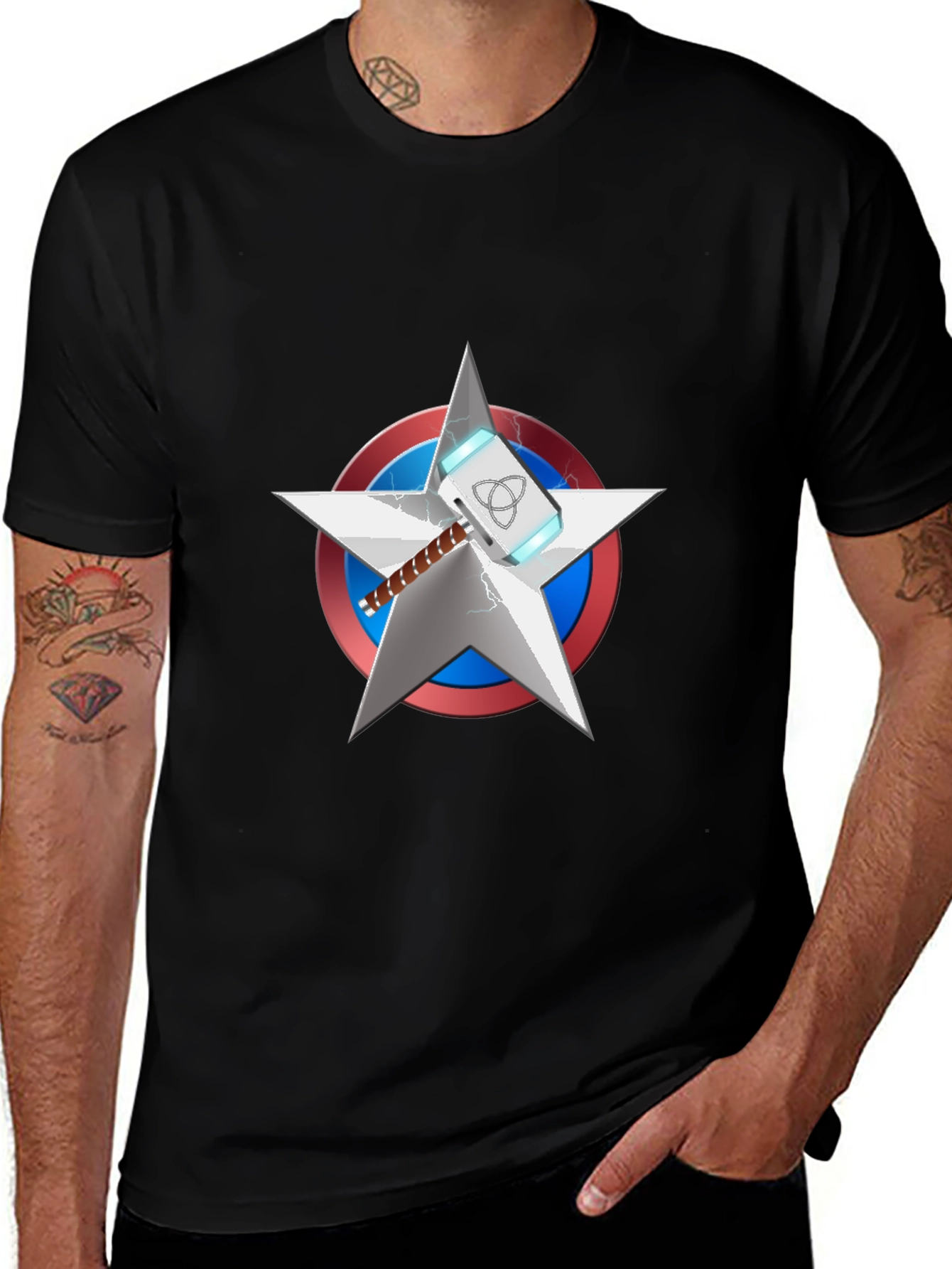 Superhero Mashup T-Shirt - Captain America & Thor