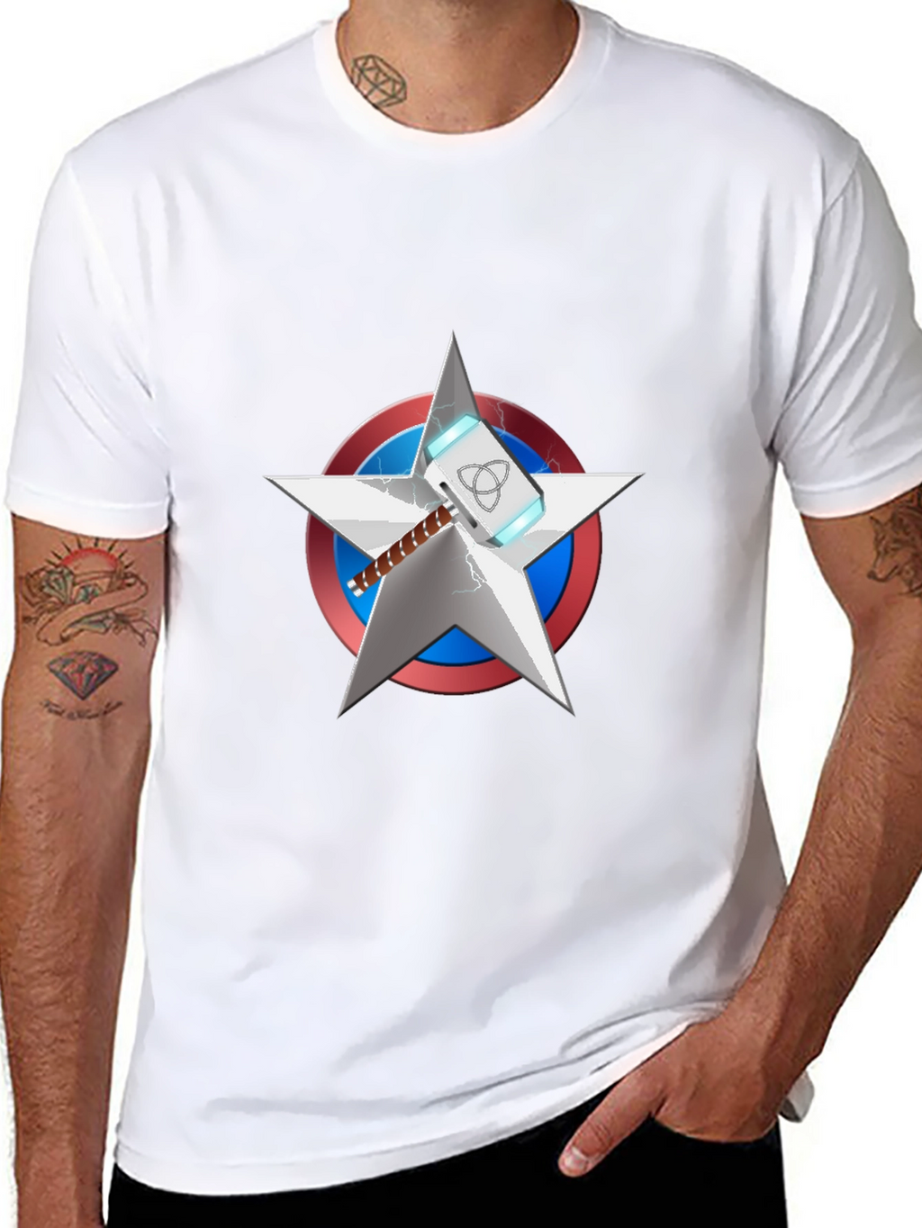 Superhero Mashup T-Shirt - Captain America & Thor