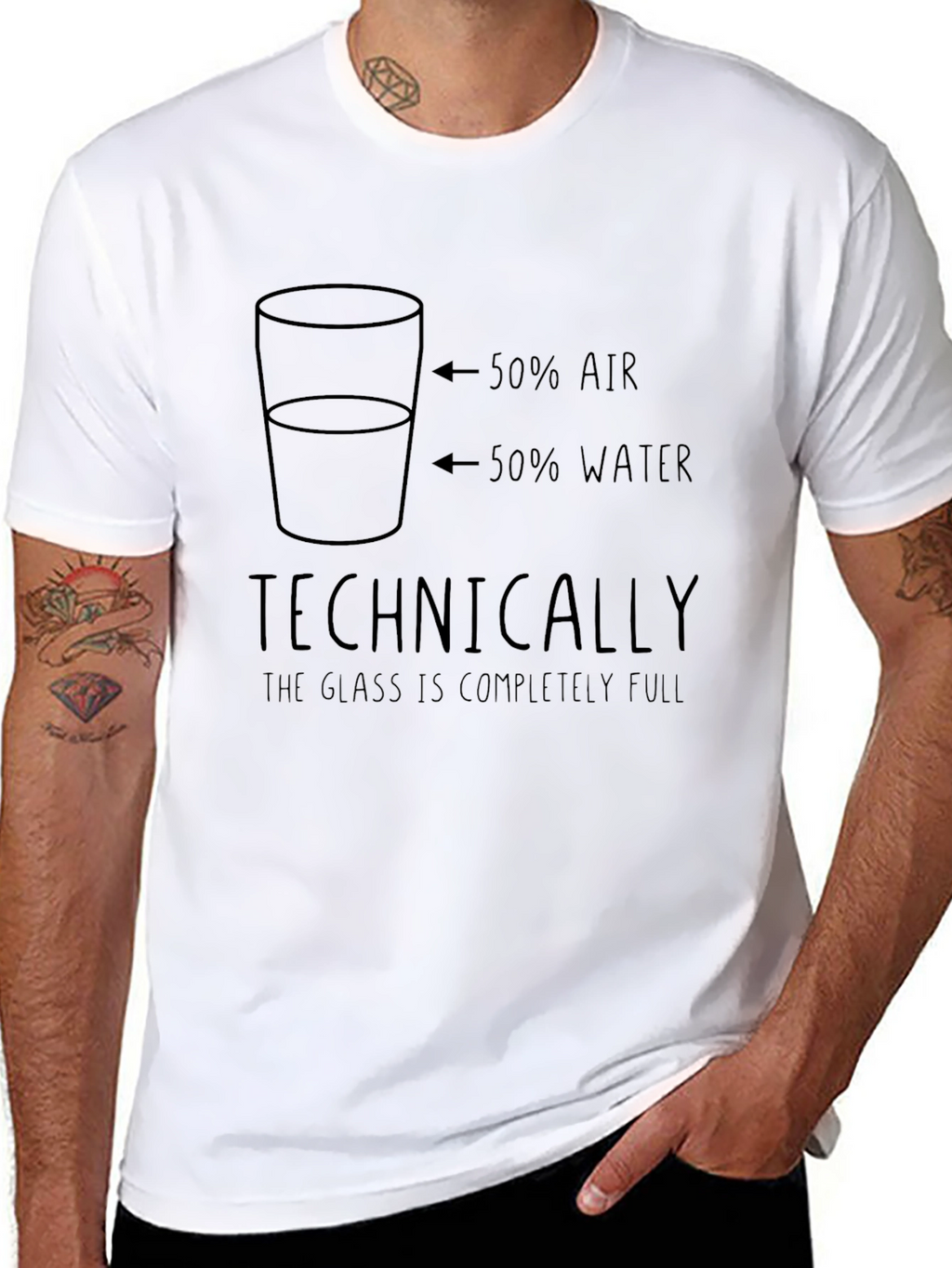 Funny Technically Full Glass T-Shirt