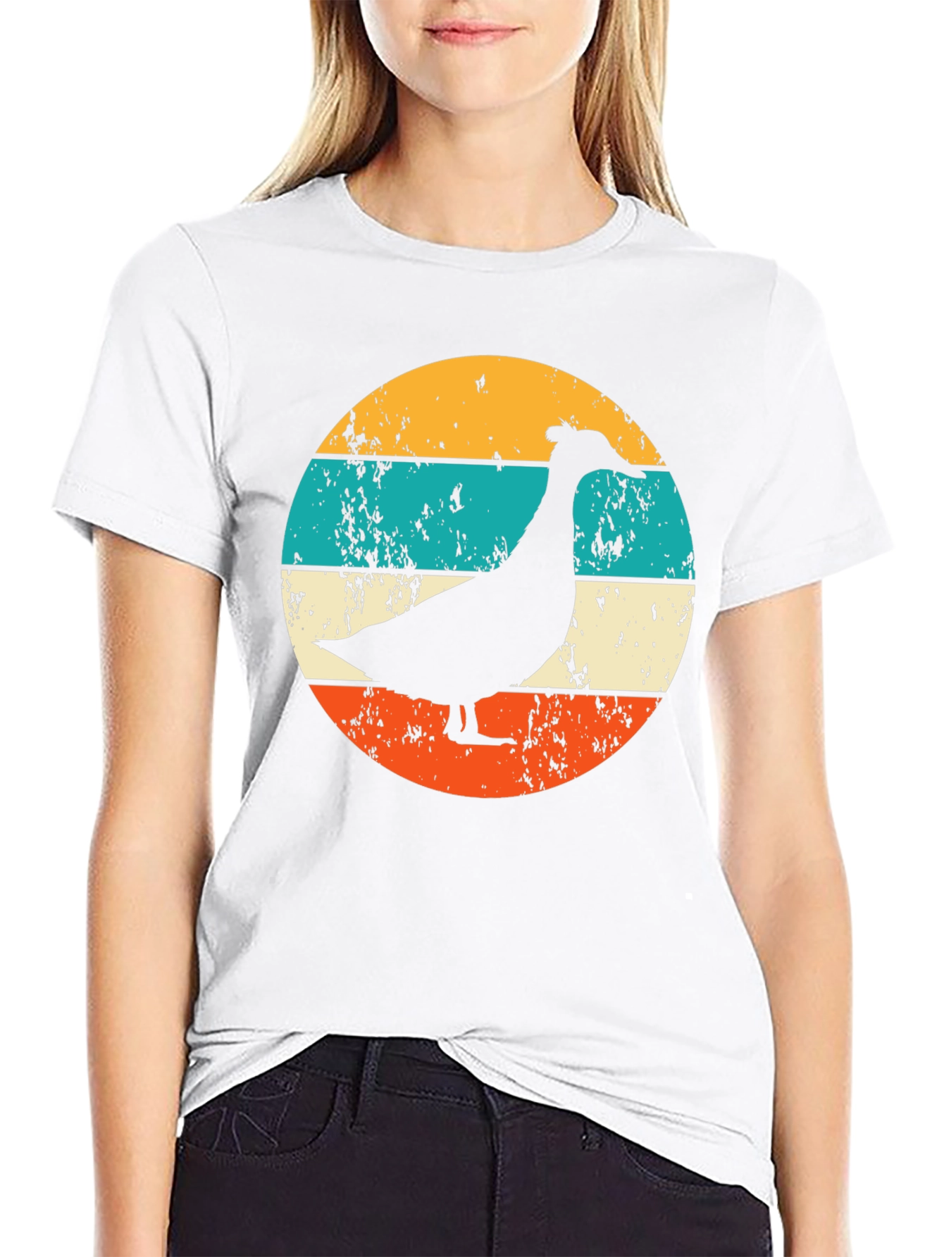 Retro Goose Graphic T-Shirt - Black