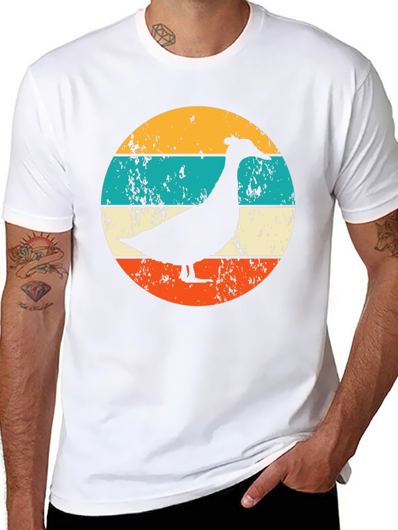 Retro Goose Graphic T-Shirt - Black
