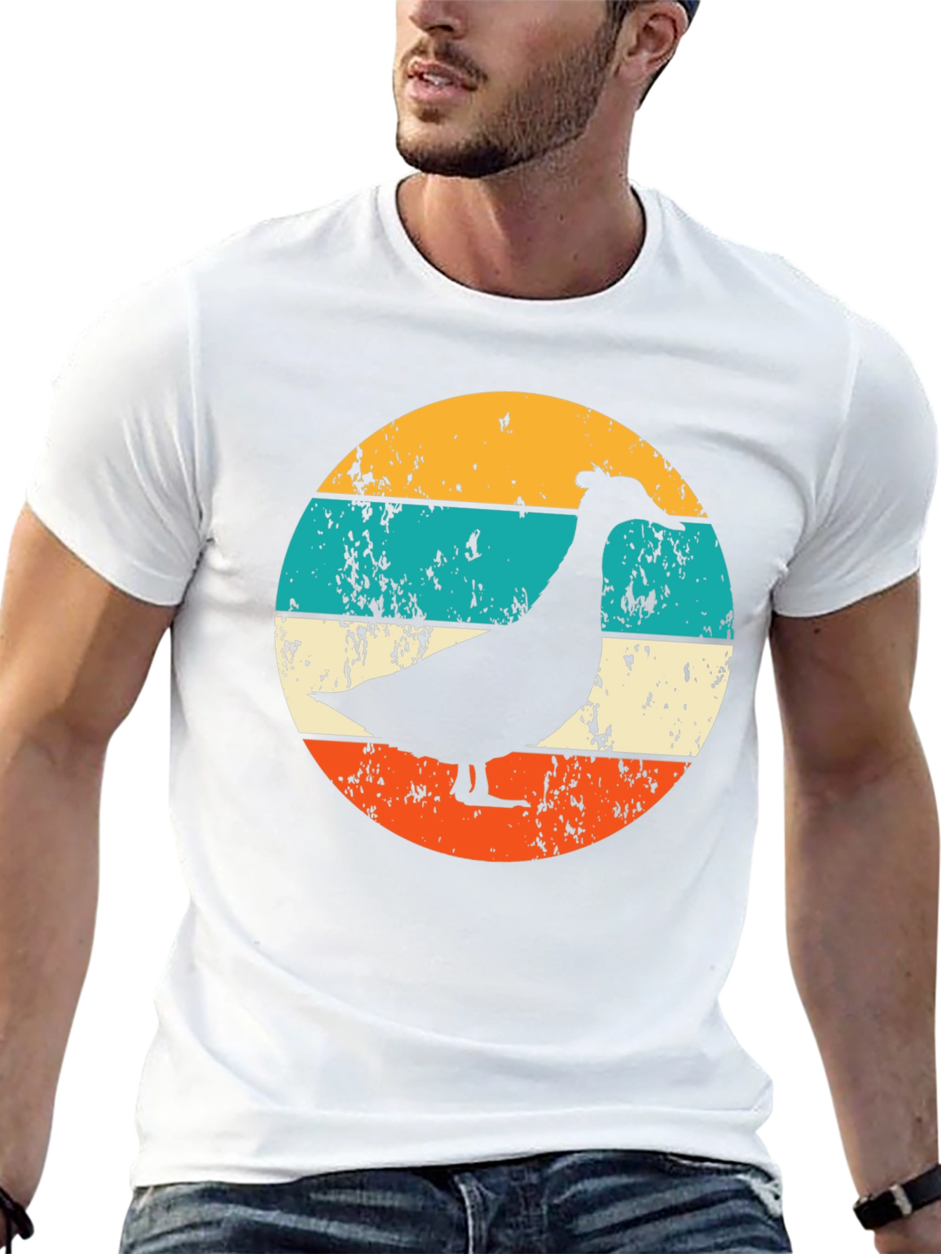 Retro Goose Graphic T-Shirt - Black