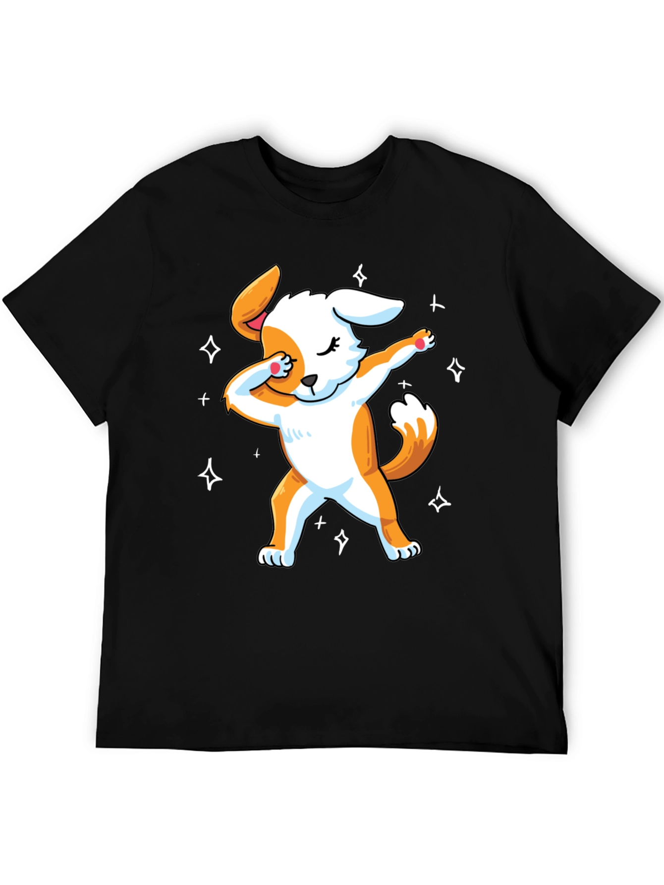 Dabbing Dog Graphic T-Shirt - Trendy Mens Black Tee