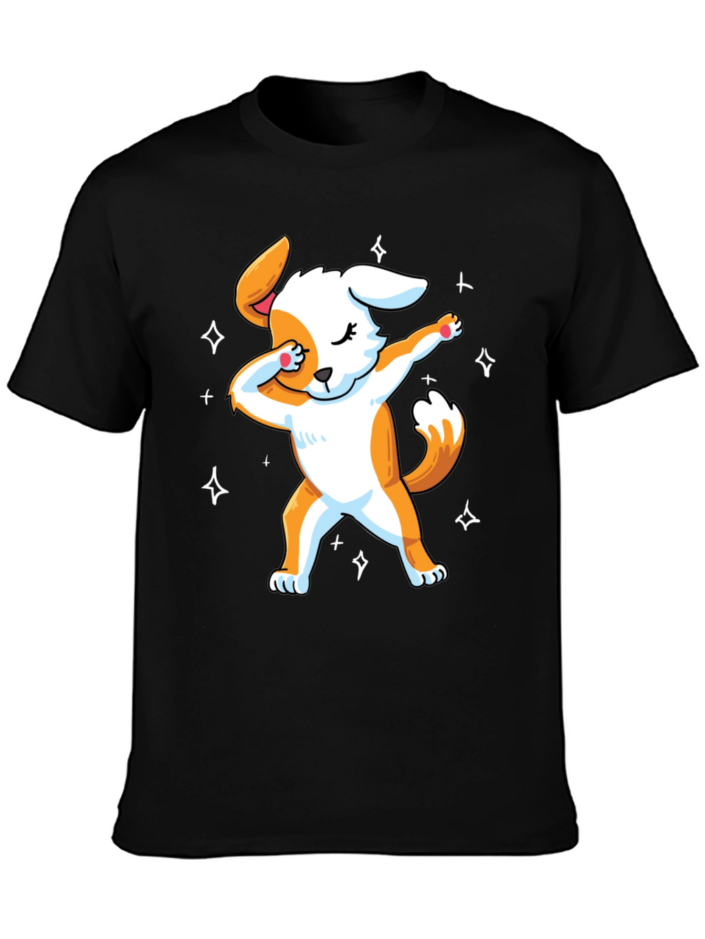 Dabbing Dog Graphic T-Shirt - Trendy Mens Black Tee